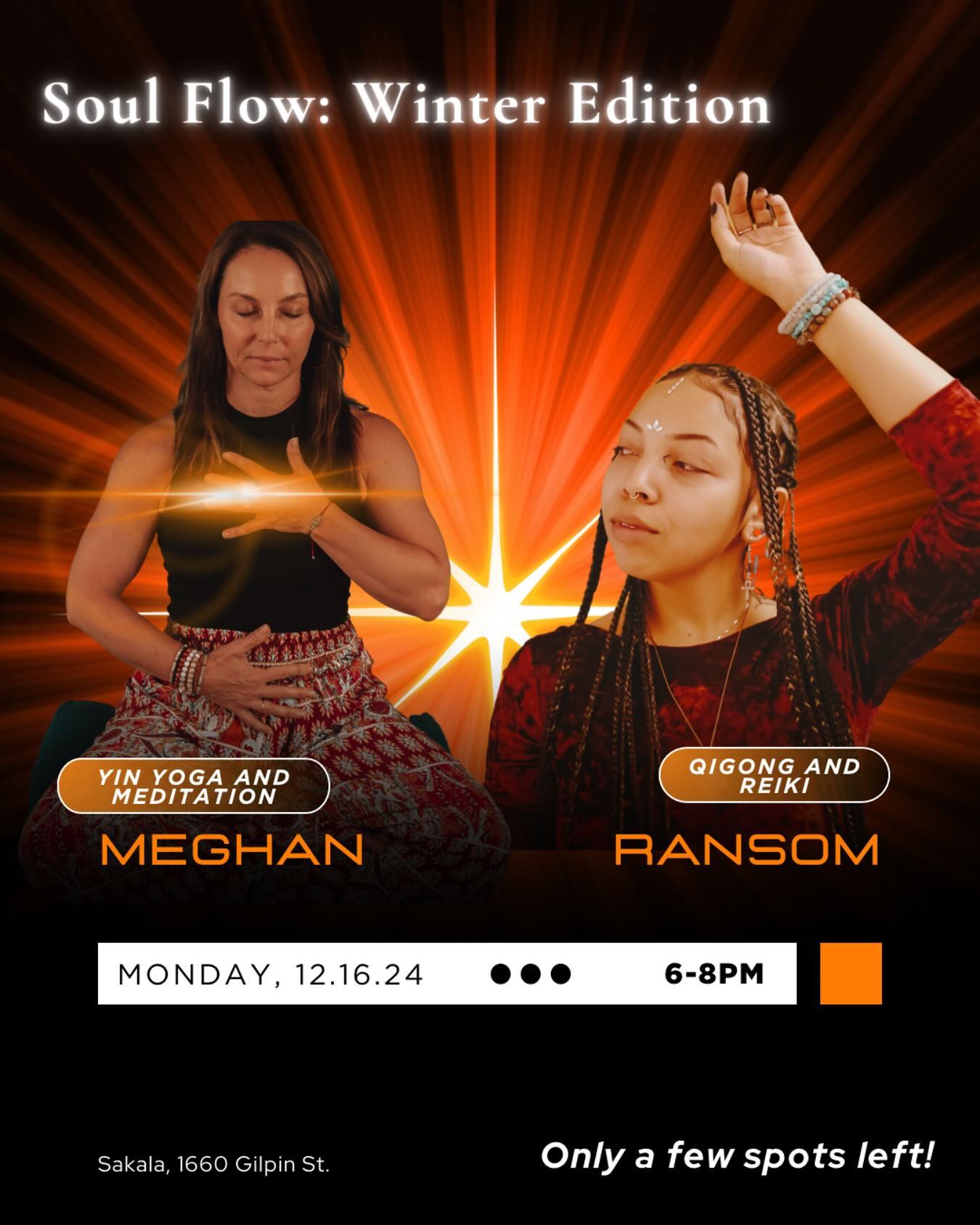 Coming up fast and only a few spots left!
Join us for the winter edition of Soul Flow, a seasonal experience based on the Five Element Theory of Chinese Medicine.
We will use Qigong, reiki, and yin yoga to help move emotional stagnation through our meridians, leaving you feeling refreshed and ready to face the holidays!
Link in bio
#denverhealthandwellness #denverhealers #denveryoga #denveryogaevents #denvercommunity #denveryogaspaces #denverhealingcommunity #yinyogadenver #denverevents #denveryogi#chakrarealignment #denverreikihealing #denverqigong #denversoundbath #denversoundhealing #denverwellnesscommunity #denverbreathwork #denvereventspace #denverancestralhealing
#sakalacommunity #somatichealing
#denverenergyhealing #protectyourenergy #protectyourpeace #wearefamily #soulflow