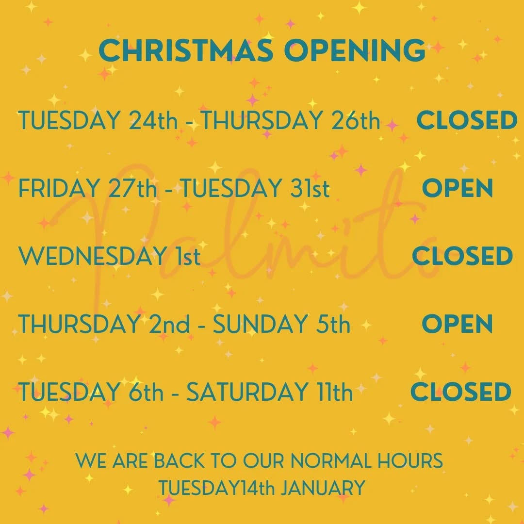 Hope you've had a fantastic year! Thank you to everyone that has come to dine with us. We are taking some time off during the holiday season to recharge, spend time with friends and family and also travel a little bit.