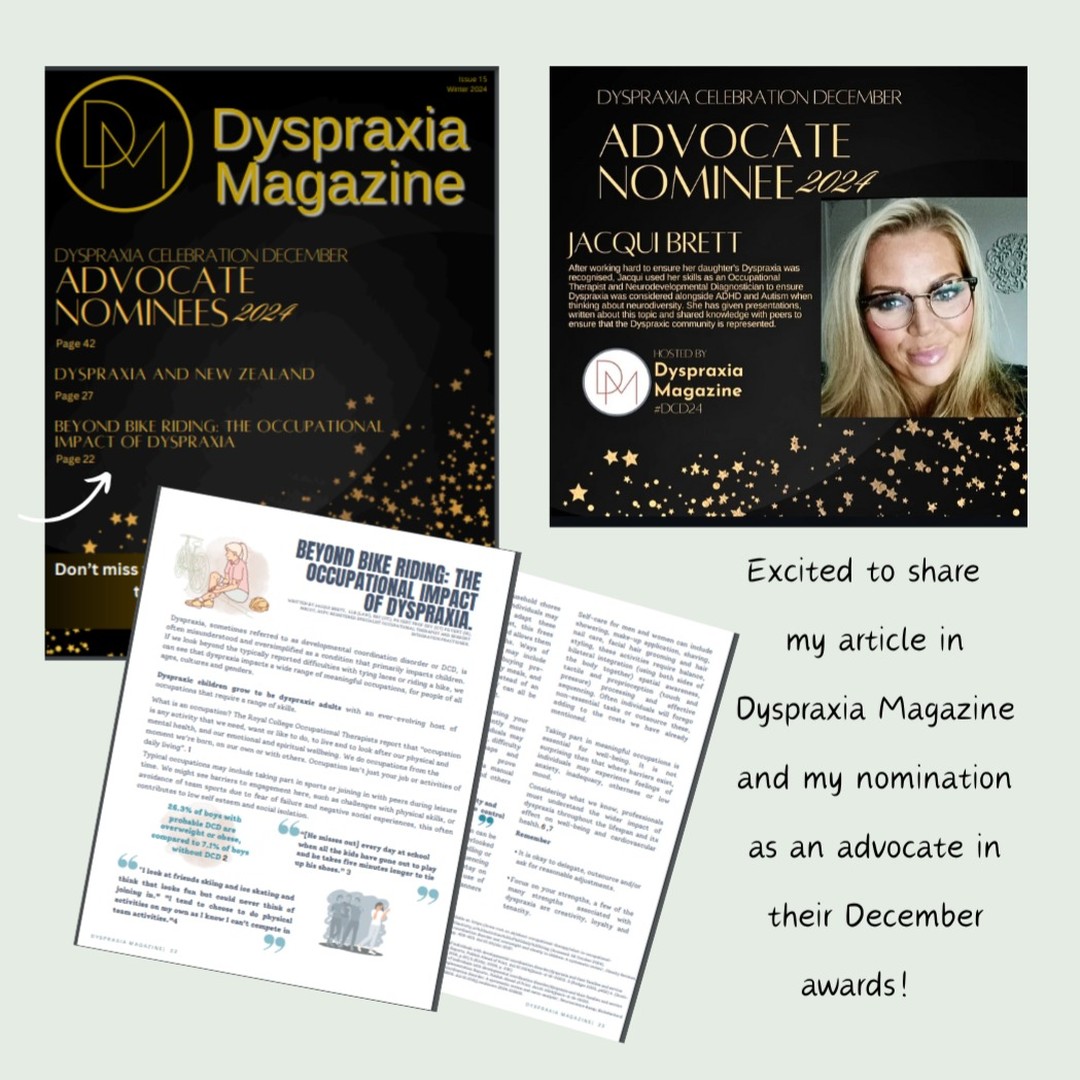 Before I log off for the festive period, I wanted to share this exciting news!
@dyspraxiamagazine has published my recent OT article. If you haven't read Dyspraxia Magazine it is currently free, and you can access it here: https://www.dyspraxiamagazine.com/
The magazine runs awareness campaigns and promotes peer reviewed research among other supportive activities.
This support is much needed considering the loss of the Dyspraxia Foundation, which closed in 2024, after supporting the dyspraxic community for over 30 years.
#Dyspraxia #DCD #Neurodiversity #Advocate #Article #DyspraxiaFoundation #DyspraxiaAcrossTheLifeSpan #DecemberAwards #OccupationalTherapy #BeyondBikeRiding #SensoryIntegration