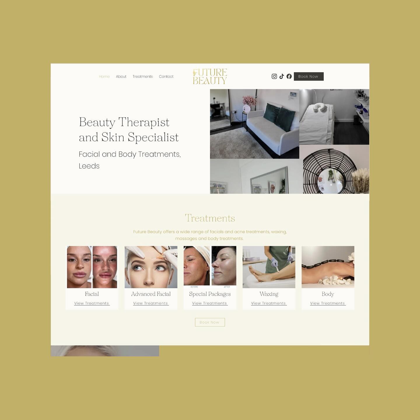 Say hello to the website for @futurebeauty2021 💅🏼
Fiona of Future Beauty Leeds needed a small and simple website that would be used as the go-to space for her clients to be able to view and book her services.
The website makes use of Fiona’s existing logo and features a colour palette🎨 which I developed from this.
Featuring concise sections (using the colours to split-up information), the website uses lots of call-to-actions throughout - directing clients to find out more about the treatments on offer and how to book them.
#websitedesign #beautywebsite #beautysalon #beautysalonwebsite #salonwebsite #beautysalonleeds #webdesigner #websitedesigner #webdesign #york #webdesigneryork #branddesign #branddesigner #logo #landingpagedesign #landingpage #simplewebsite #websiteinspo #websitetemplate #designagency #ecommercewebsite #wixwebsite #bookingsystem #smallbusinessuk #graphicdesigneruk #webdesigneruk