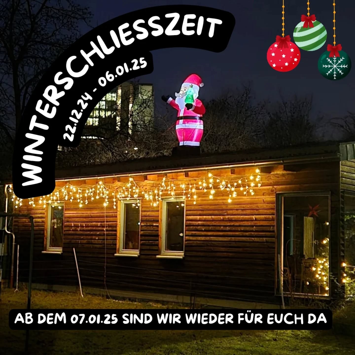 Das Jahr neigt sich dem Ende zu, und wir schließen für eine kurze Zeit die Türen des Abenteuerspielplatzes. Es ist der perfekte Moment, um Danke zu sagen – an alle unglaublichen ehrenamtlichen Helfer*innen, FSJ-Kräfte und unsere Auszubildende. Ohne euch wäre all das, was wir hier gemeinsam schaffen, einfach unmöglich.
Ihr seid das Herzstück unseres Abenteuers!
Mit diesem positiven Gefühl blicken wir voller Vorfreude in das neue Jahr 2025 und freuen uns schon jetzt, euch alle am 07.Januar wieder bei uns begrüßen zu dürfen.
Bis dahin wünschen wir euch wunderschöne Feiertage, erholsame Momente und eine Zeit voller Freude. 🎄✨️
#abenteuerspielplatz #vaihingen #stuttgart