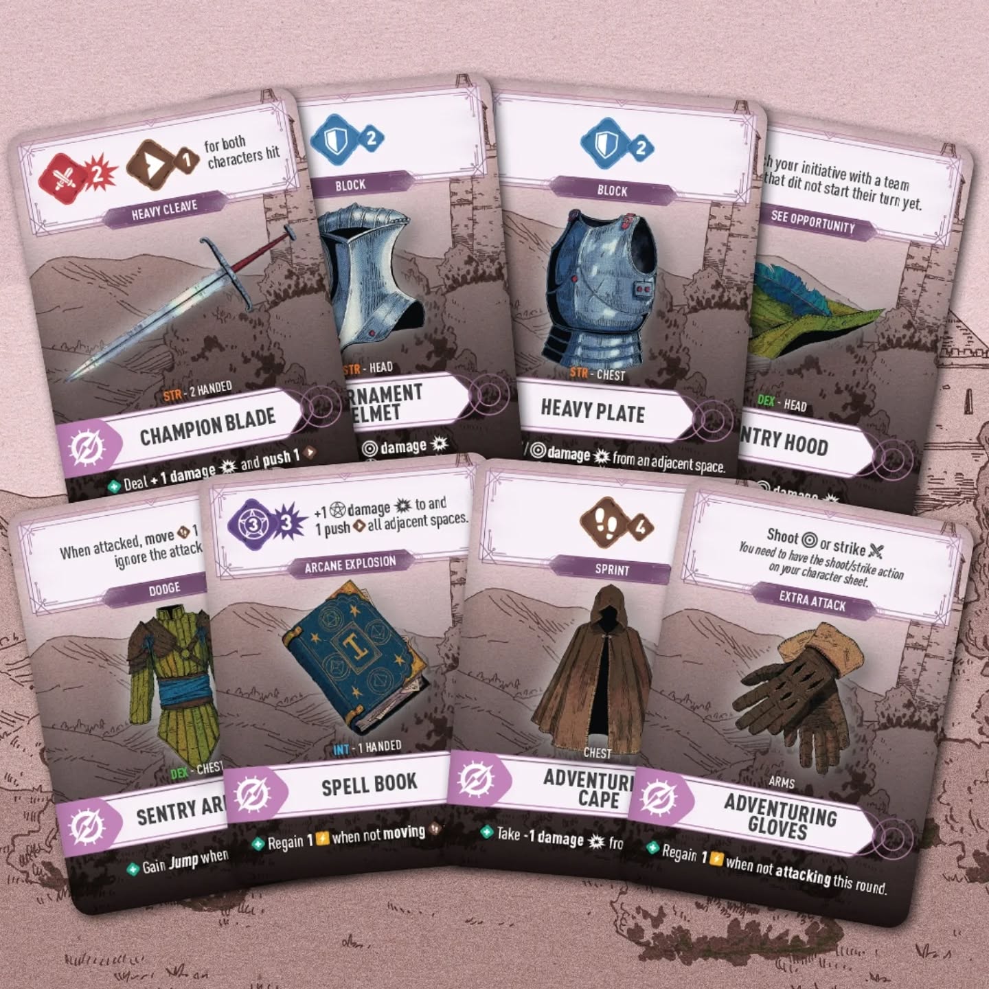 Characters in Regulus can bring up to three equipment cards with them into the Arena. These cards come with a strong once per game action and a lasting passive. Building new load-outs for your characters can alter the way they play and lead to new and exciting strategies.
@ethandavies.jpeg
#regulus #equipment #spellbook #ranger #wizard #knight #longsword #adventure #dungeon #skirmish #fantasy #fantasyart #combat #medieval #highfantasy @boardgame #boardgameart #fantasyfighting #game