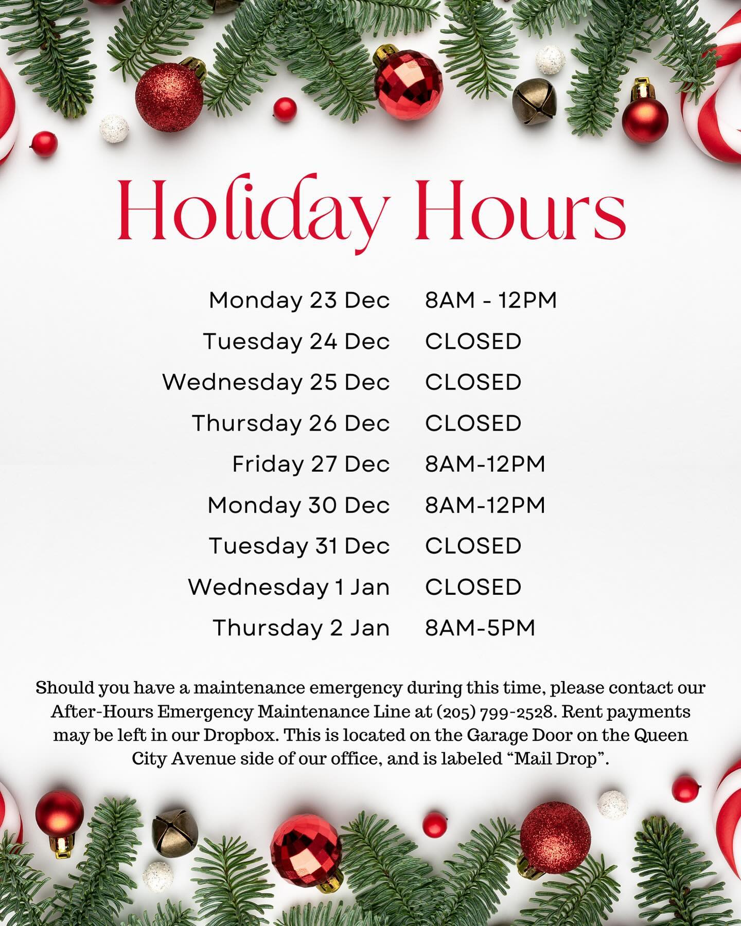 We hope you all have a warm and festive holiday season!