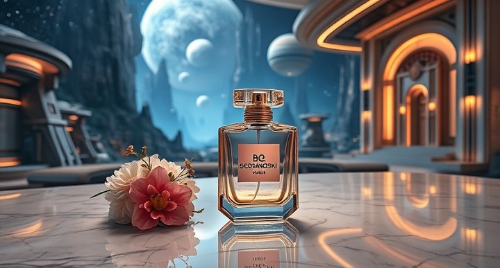 I tried my hand at marketing with the help of AI generators.
I turned my imagination into reality.
Visual images for my artistic thoughts on amazing visual backgrounds.
Perfume bottles with flower arrangements on a marble slab.