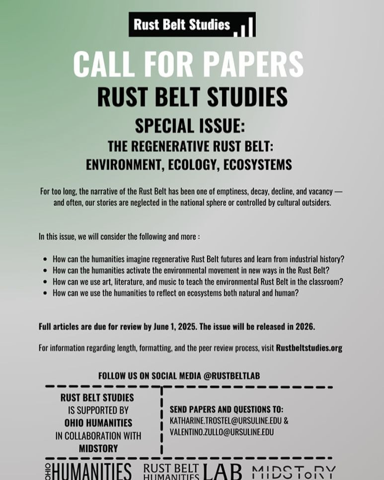 Making plans for next year? Make a plan to submit to Rust Belt Studies! #RustBelt