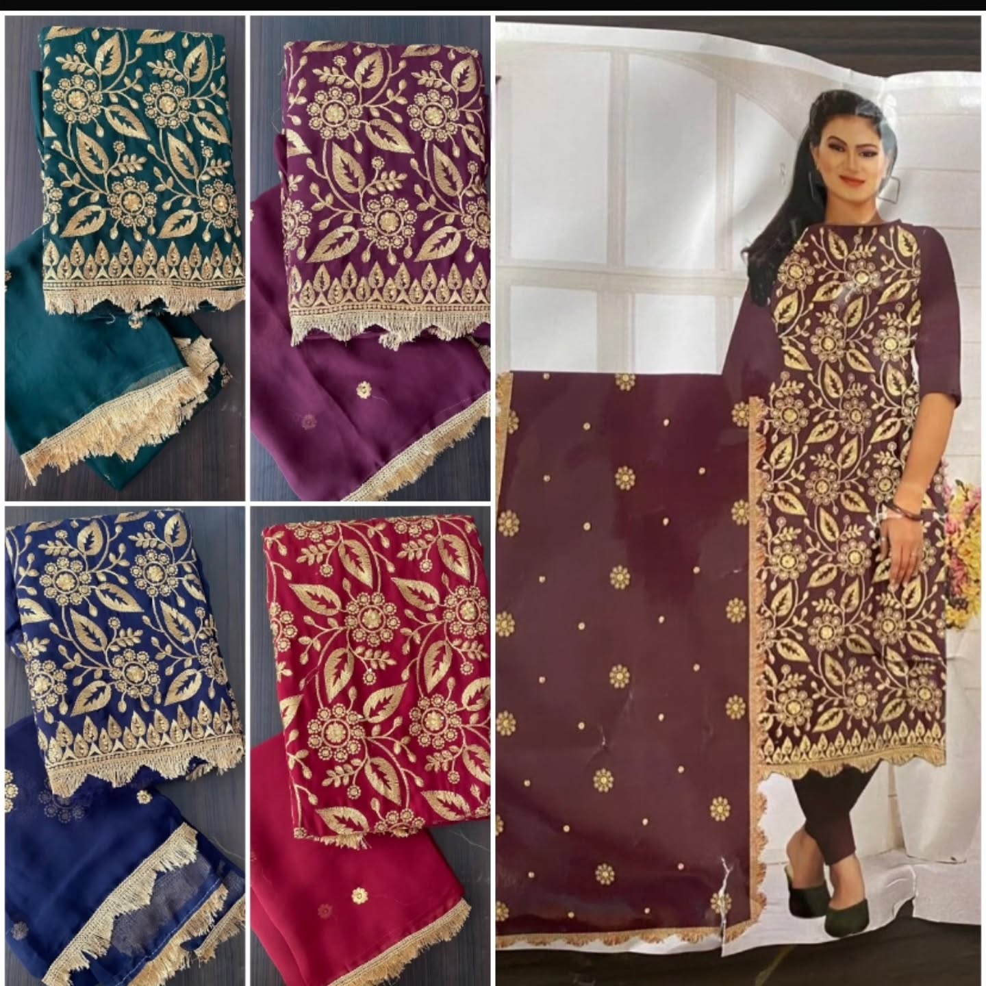 GEORGETTE EMBROIDERY DUPATTA SUIT UNSTITCHED
FOR MORE DETAILS DM
#dressmaterial #georgette #suits #indianwear #fashion