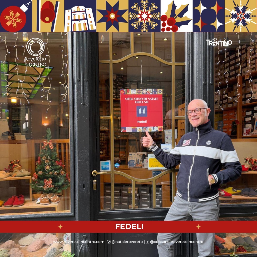 🌟 Penultima tappa del nostro Mercatino Diffuso! 🌟
Oggi vi portiamo da @dittaantoniofedeli, pantofoleria e pianelleria, dove potrete scoprire le meravigliose creazioni in lana cotta e feltro di lana. 🧶✨
Perfetti per scaldarvi durante l'inverno, questi articoli artigianali sono un must per chi cerca comfort e qualità! 💖
Non perdete questa occasione di visitare uno dei nostri stand più speciali prima della conclusione del Mercatino.
Vi aspettiamo! 🎁
@visitrovereto
@confcommercio_vallagarina
@comunerovereto
@dolomitienergia
@cassaruralealtogardarovereto
@bancaperiltrentinoaltoadige