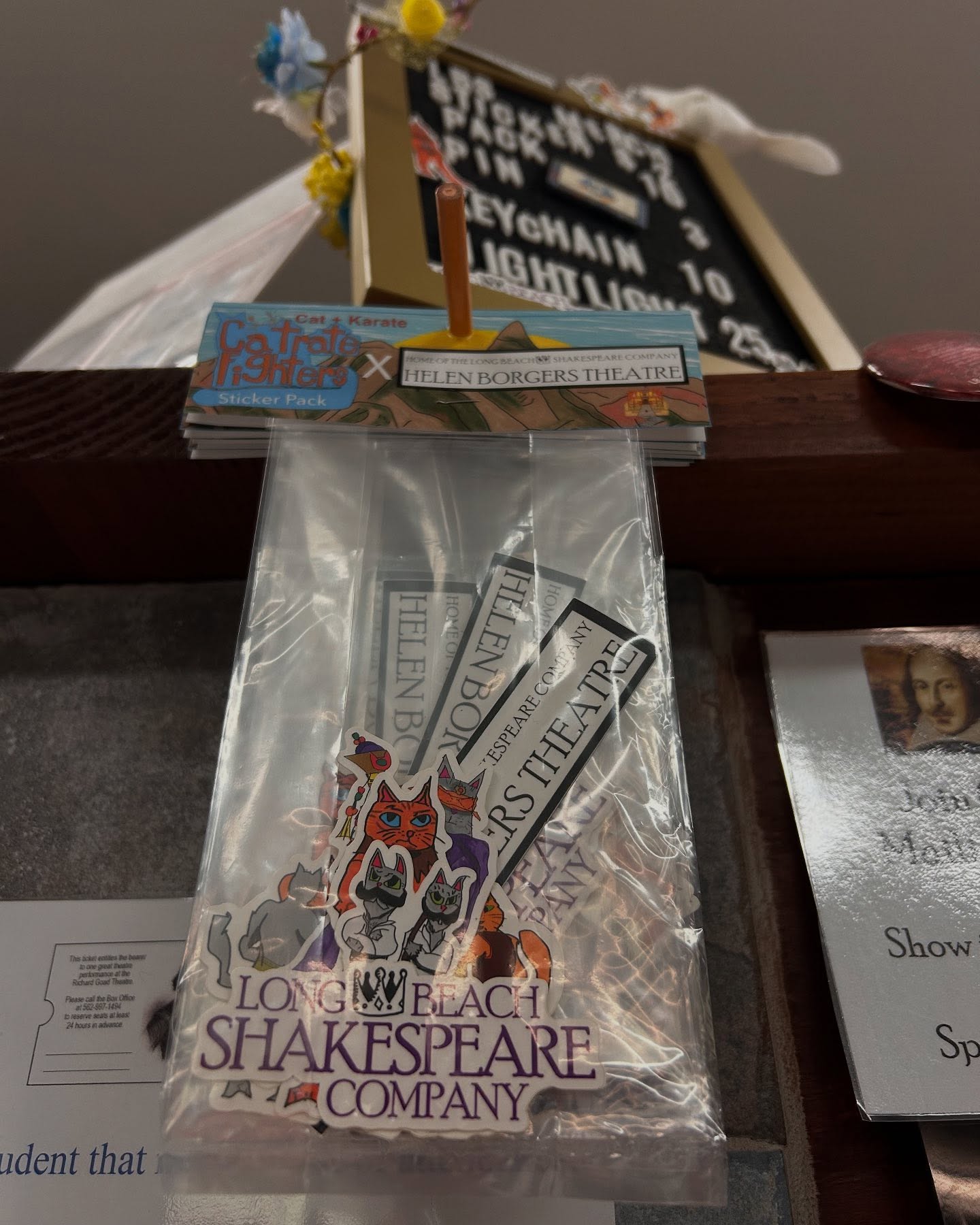 Halfway sold through the second batch of Catraté Fighter x Shakespeare sticker packs! Get your sticker packs at the Helen Borgers Theater, Home of the Long Beach Shakespeare Company before they sell out!