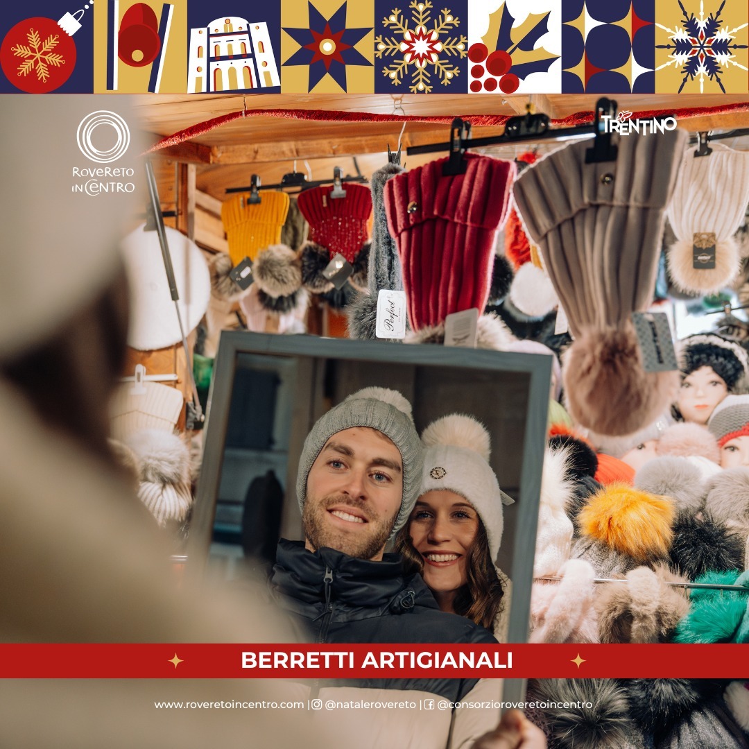 🧣❄️ Berretti Artigianali per affrontare il freddo con stile! ❄️🧣
In questa casetta troverete una selezione esclusiva di berretti artigianali, ideali per tenervi al caldo durante la stagione invernale, senza rinunciare al fascino del fatto a mano. 🧶✨
Disponibili venerdì, sabato e domenica! Non perdete l'occasione di aggiungere un tocco di artigianato alla vostra collezione invernale. 🎄🧤
@visitrovereto
@confcommercio_vallagarina
@comunerovereto
@dolomitienergia
@cassaruralealtogardarovereto
@bancaperiltrentinoaltoadige