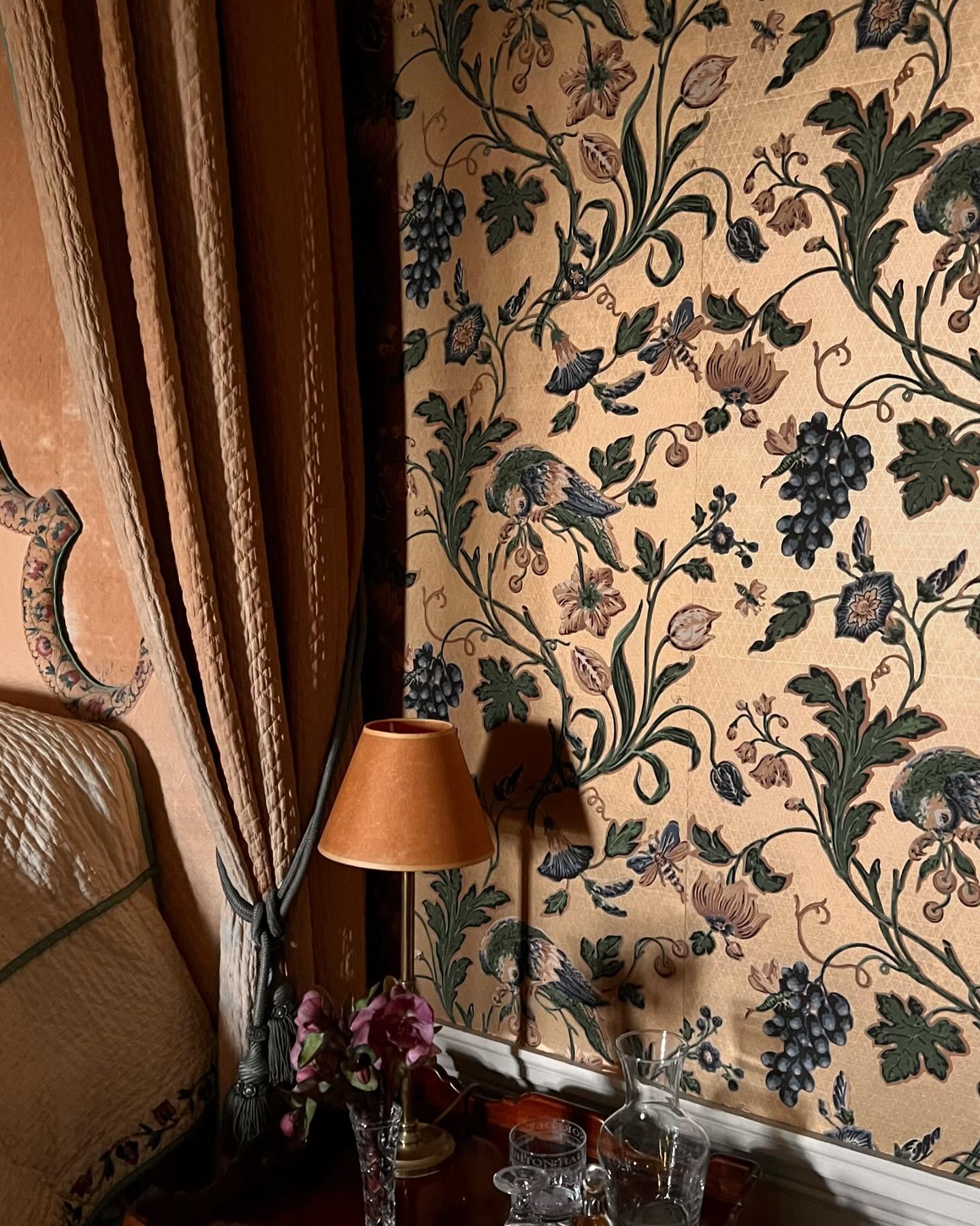 Parrot and Vine wallpaper from @thehoughtoncollection