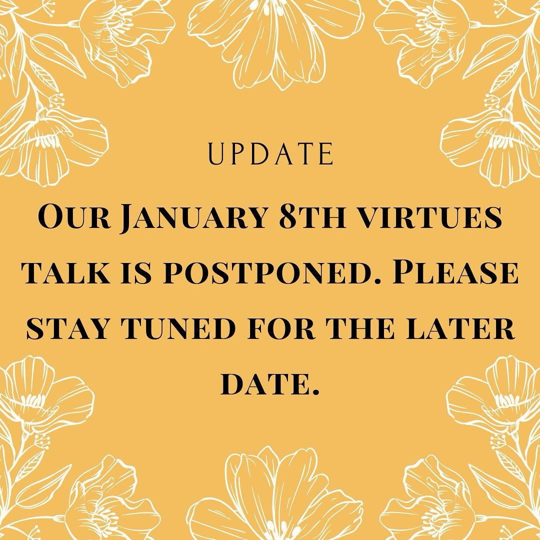 Due to the fires, we are postponing the Bringing Christ Through Virtues talk tonight. Please stay tuned for the later date.
We will still have the recollection next week at Beverly on Wednesday, January 15th.
Praying for all of those impacted by these fires! Please stay safe! 🙏
