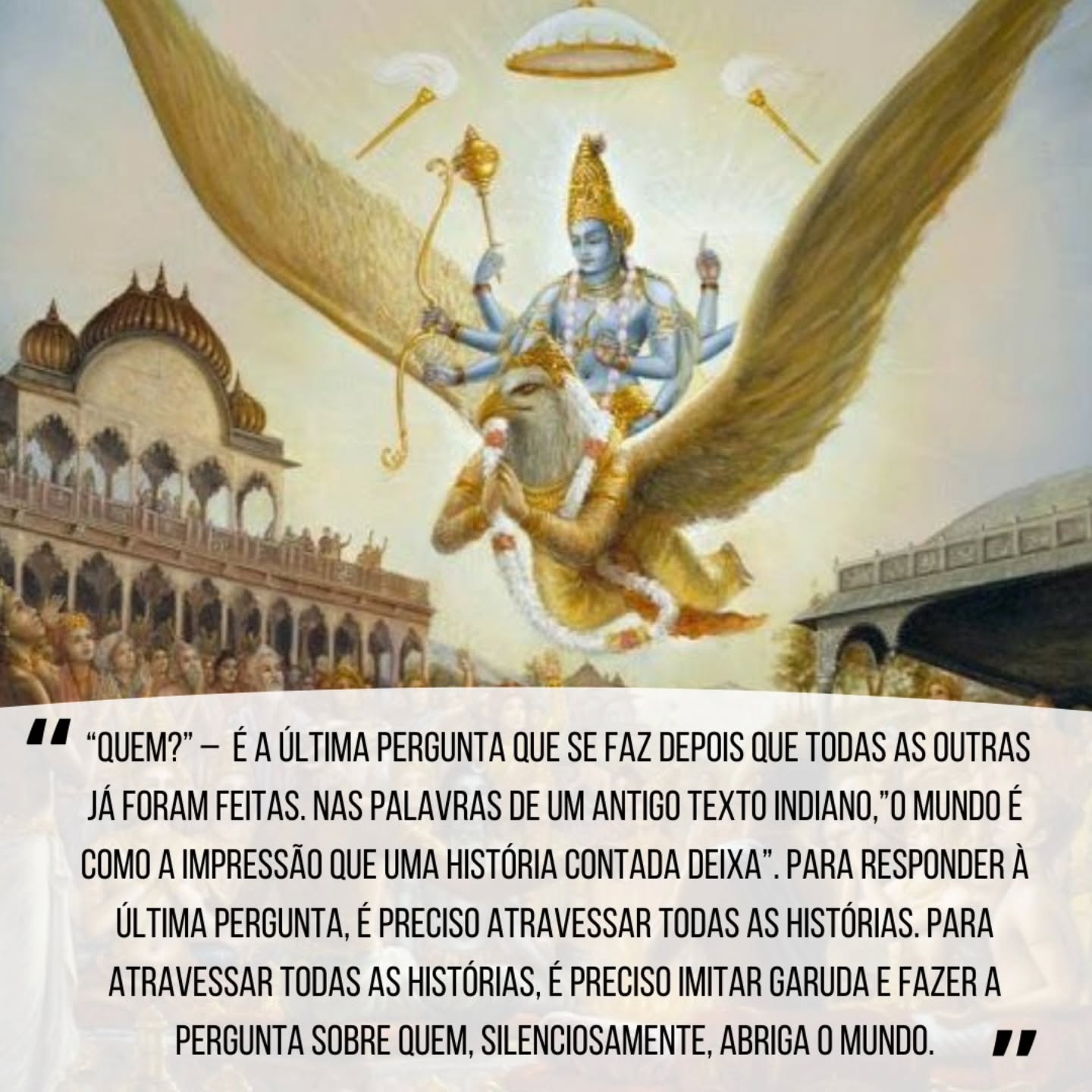 Ka é o nome secreto de Prajapati, o progenitor, uma das formas da divindade em seu aspecto criador.
> Na imagem, Garuda (a Águia celestial) conduzindo o Deus Visnu.