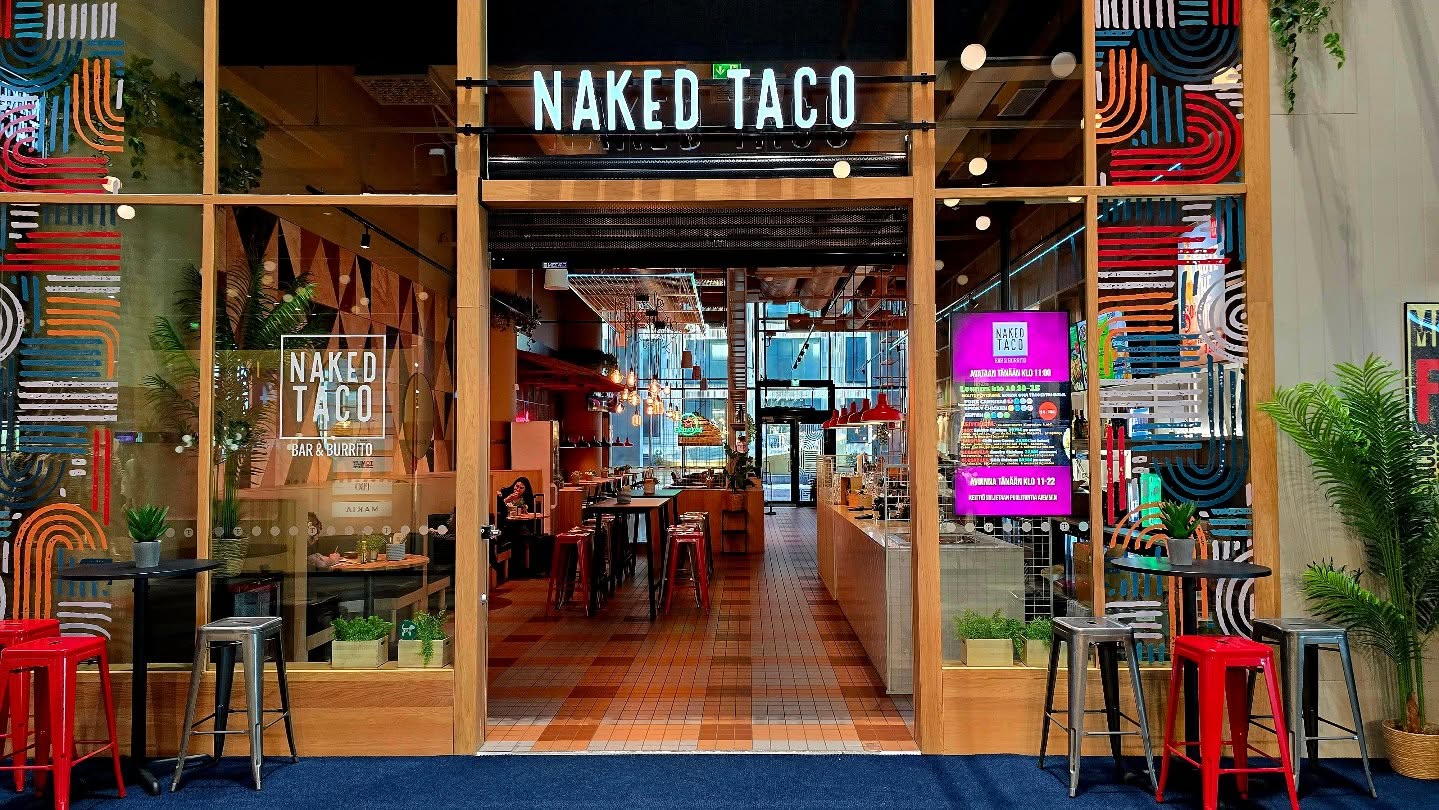 Uusi upea Naked Taco Tripla on nyt avattu. Olemme avoinna MA-TI klo 10.30-21. KE-PE klo 10.30-22. LA klo 11-22 ja SU klo 12-19.
Ja yhtä upea Naked Taco Center on avoinna MA-PE klo 10.30-21. LA klo 11-21 ja SU klo 12-19. Nähdään! Tervetuloa. www.nakedtaco.fi