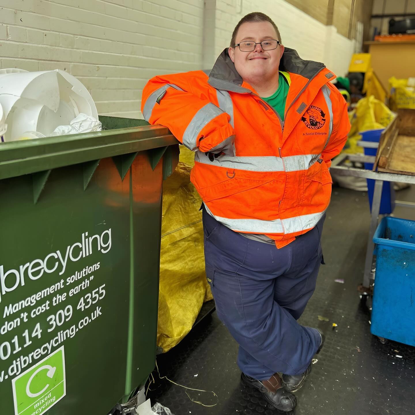 We’d love to introduce the team who work hard to recycle your waste. This is recycling operative Chris, there’s never a dull moment when Chris is working, he brings so much fun and laughter to the working day. #recycle #recycling #volunteer #workplacement #learningdisabilities #learningdisabilityawareness #sheffieldissuper #sheffieldnetworking #supportsmallbusiness #socialenterprise #wastemanagement