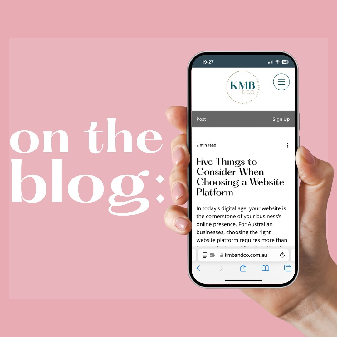 There’s all the usual stuff to think about when choosing a website platform, like the design capabilities. But what about some of the more technical stuff? 🤔
This week we talk about five things to consider when choosing a website platform, and those five things might not necessarily be on your radar.
Head to our website to read, or follow the link:
https://www.kmbandco.com.au/post/five-things-to-consider-when-choosing-a-website-platform