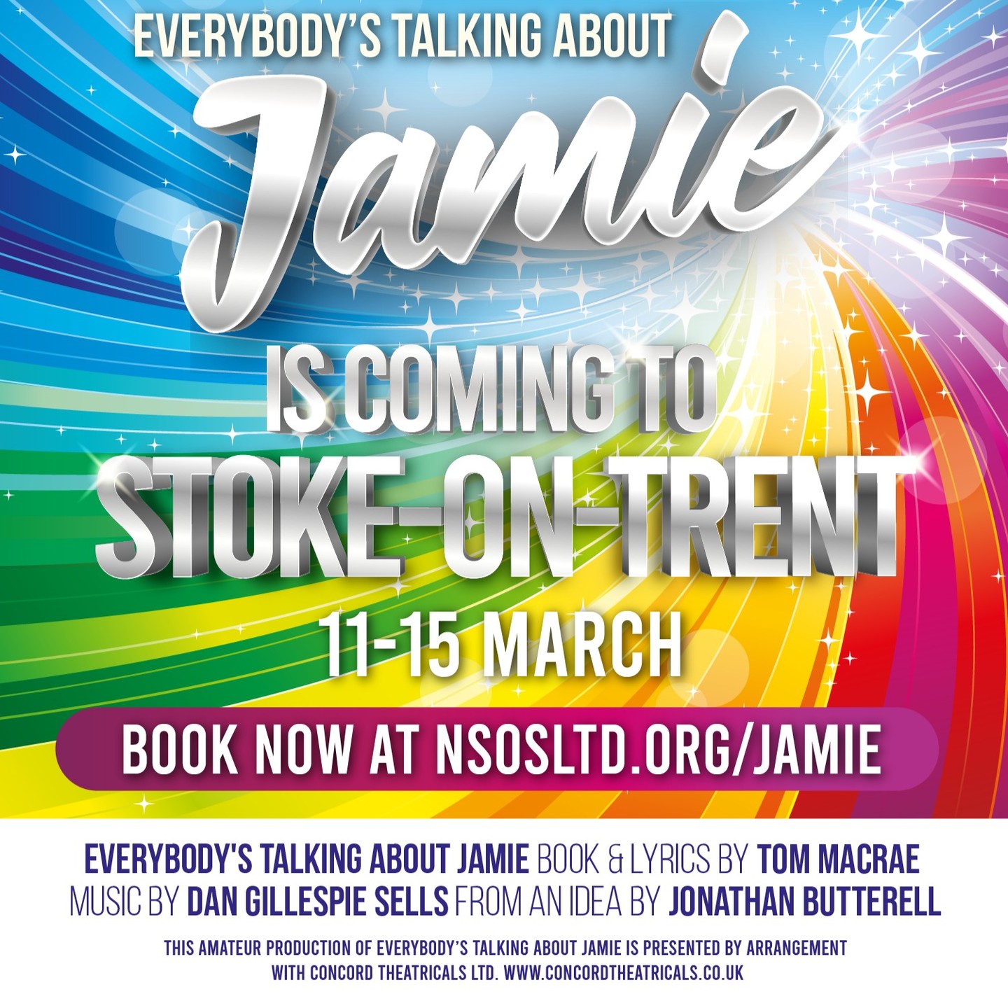 Find out why Everybody's Talking About Jamie at the Stoke Rep from 11th to 15th March. This is looking and sounding spectacular already, definitely not to be missed! book at www.nsosltd.org/jamie