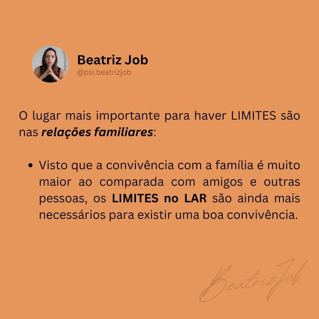 Você não precisa esperar os problemas surgirem nas relações familiares para estabelecer limites.
Se você ama sua família, precisa criar limites para proteger esse amor. É sobre criar um espaço de respeito! É sobre construir um ambiente em que todos se sintam à vontade.
E vale ressaltar que essas condições não DIMINUEM os bons sentimentos e intenções que existem entre vocês, apenas FORTALECE!
--
Beatriz Job 🌻
Psicóloga CRP06/139342
#familia #pais #filhos #autoconhecimentotransforma
