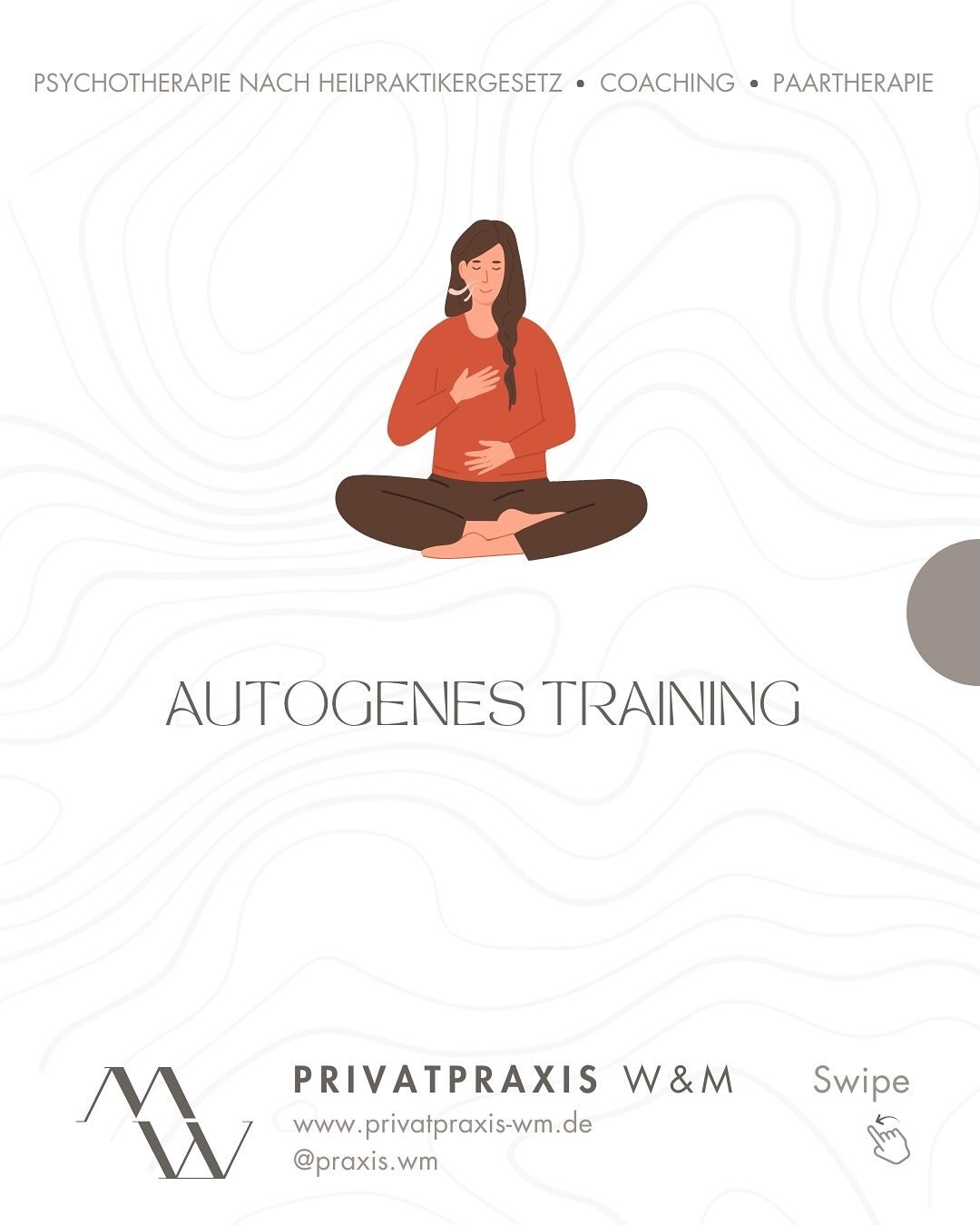 Beim Autogenen Training handelt es sich um eine Entspannungstechnik. Die Anwendungsbereiche für das Autogene Trainings sind z.B. bei:
• Körperlicher und psychischer Erschöpfung
• Nervosität und innerer Anspannung
• Symptome psychophysiologischer Dysregulation
• Leistungs- und Verhaltensschwierigkeiten
• Belastungen durch Schmerzzustände
• Persönlichkeitsprobleme in der Selbstbestimmung und Selbstkontrolle
Beim Autogenen Training werden in einer ruhigen Position (liegen oder sitzend, mit offenen oder geschlossenen Augen) verschieden Formeln wiederholt und dabei in den eigenen Körper gespürt. Die 6 Standardformeln werden im Folgenden chronologisch aufgezählt:
1. Schwere Übung
„Meine Beine und Arme sind ganz schwer“
2. Wärme Übung
„Meine Beine und Arme sind ganz warm“
3. Herz Übung
„Mein Herz schlägt ruhig und regelmäßig“
4. Atem Übung
„Ich atme ruhig und regelmäßig“
5. Sonnengeflecht Übung
„Mein Bauch ist warm und entspannt“ (hier kann man sich auch eine Sonne im Bauch vorstellen)
6. Stirnkühl-Übung
„Meine Stirn ist kühl und entspannt“
Jeden dieser Sätze kann man zum Beispiel 5 mal wiederholen und dabei in die genannten Extremitäten hineinfühlen.
Dabei ist wichtig zu wissen, dass Autogenes Training ein übendes Verfahren ist.
Das bedeutet, die ersten gewünschten Effekte der fühlbaren Wärme und inneren Ruhe treten erst nach 2 bis 3 Wochen täglichen Übens auf. Richtig „funktionieren“ wird es aber erst nach einigen Wochen.
Im Lauf der Zeit sollen die Formeln so verinnerlicht werden, dass man direkt in einen Entspannungsmodus geht, wenn man sich die jeweilige Sätze innerlich vorsagt.
Kurzfristige Veränderungen durch autogenes Training sind eine körperliche und geistige Frische nach der Übung.
Langfristige Veränderungen sind z.B. die Abnahme der Depressionswerte und Angsterleben.
Habt ihr schon mal das autogene Training ausprobiert und wie war eure Erfahrung?
Euer Praxisteam
#psychologie #psyche #psychotherapie #onlinetherapie #coaching #onlinecoaching #lifecoaching #privatpraxis #münchen #autogenestraining #entspannung #entspannungsübungen #psychosomatik #körperwahrnehmung #selbstkontrolle #persönlichkeitsentwicklung #psychologischeberatung