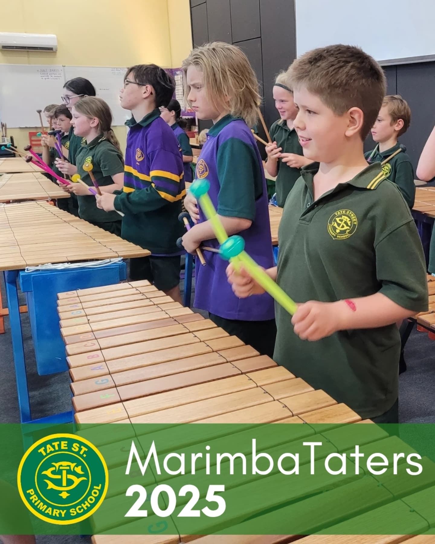 The MarimbaTaters launched a big year of performances by holding a concert for the school community this afternoon. It never ceases to amaze how quickly Ms. Rocca has the group 'performance ready'. Bring on the National Folk Festival!