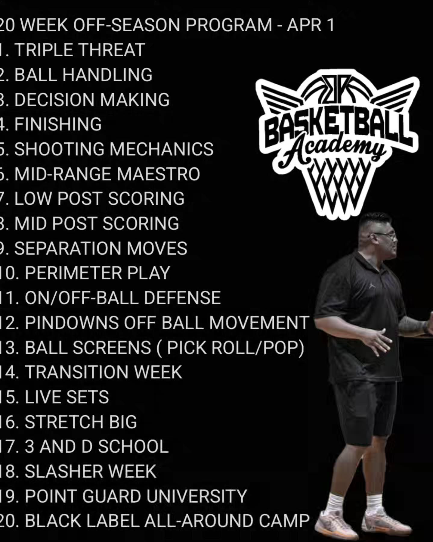 🚨20 WEEK PROGRAM COMING APRIL 1ST🚨
Take your game to another level! Don't waste another summer being average!