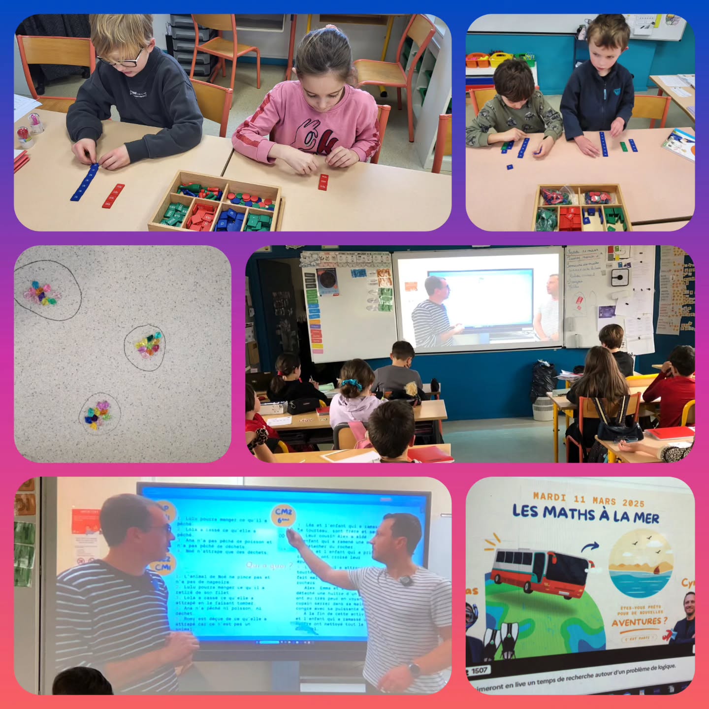 Petit retour sur la Semaine des maths qui s'est déroulée du 10 au 19 mars : résolution de problèmes, défis logique , manipulation...
#enseignementcatholique #ecolecatholique