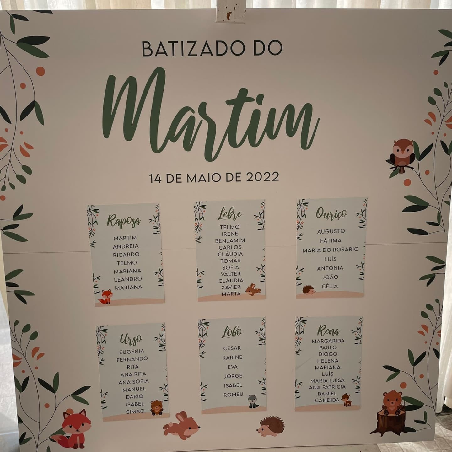 Batizado tema animais do bosque