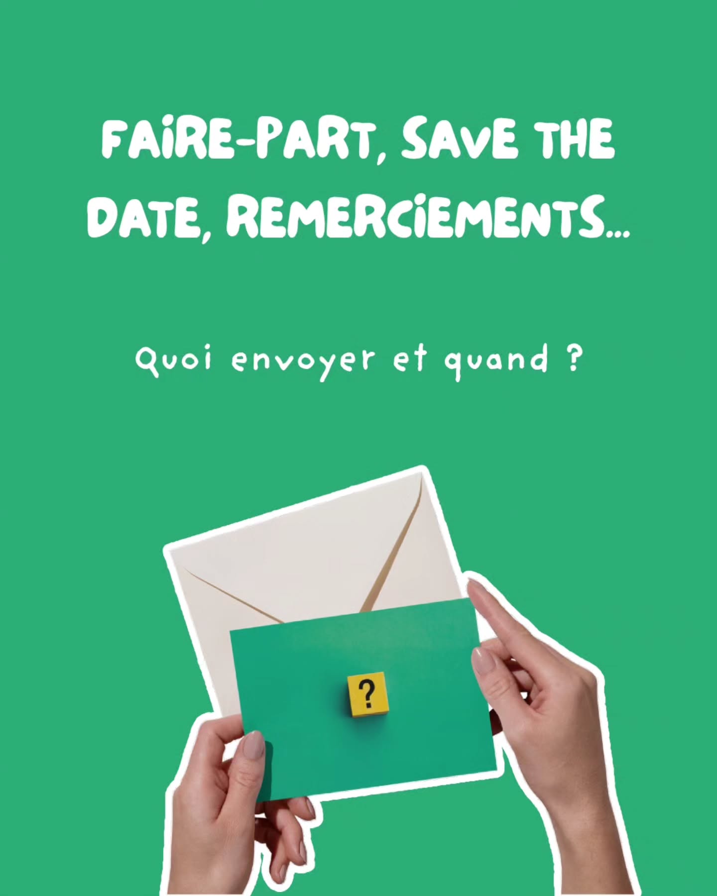 💌 QUOI ENVOYER ET QUAND ? Toutes les informations dans ce post !
✨ On commence avec le "save the date", une étape importante pour annoncer vos fiançailles (si ce n'est pas déjà fait) et donner les infos à vos invités (lieu ou au minimum région du mariage, date ou au moins le mois et l'année...) afin qu'ils réservent leur date et puissent se préparer au mieux ! Quand on sait qu'aujourd'hui certains lieux sont bookés deux ans à l'avance, on a le temps de prévenir ses proches !
✉️ Le faire-part et le RSVP : l'essentiel de votre papeterie de mariage ! Évidemment vous pouvez faire sans, et contacter vos invités un par un 👀 mais dans le chaos que peut être une préparation de mariage, sauvegardez-vous du temps et de l'énergie ! Plus les informations seront claires et précises, moins les invités reviendront vers vous un par un ! Personnellement j'aime que les informations principales soient dans le faire-part et toutes les informations annexes - comme les infos sur le transport ou les hébergements - accessibles ailleurs (par exemple un joli site internet assorti) : visuellement ça laisse de la place pour de belles illustrations, mais les informations sont faciles à trouver !
💡Petit tips ! Créez un document Excel avec tous vos invités, identifiée les "groupes" (amis, famille proche...), et préparez vos enveloppes par groupe. Si certaines personnes ont un carton spécifique car elles ne sont invitées qu'au cocktail, préparez les enveloppes de tout le groupe avant de passer à un autre (ça évite de perdre des cartons et de devoir tout réouvrir 🥲).
Écrivez les adresses AVANT de remplir l'enveloppe (pour éviter un potentiel transfert d'écriture ou d'encre).
Gardez de côté celles que vous pouvez remettre en main propre (et économisez sur les timbres).
Et utilisez une éponge humide pour sceller les enveloppes (votre 👅 vous remerciera !)
🫶 Enfin, si vous aimez les beaux papiers, vous pouvez toujours envoyer une carte de remerciements, avec vos plus belles photos ! L'occasion de prolonger l'événement et de dire merci encore à vos invités pour toutes leurs attentions !
N' hésitez pas à me poser vos questions en commentaire 🤗 !