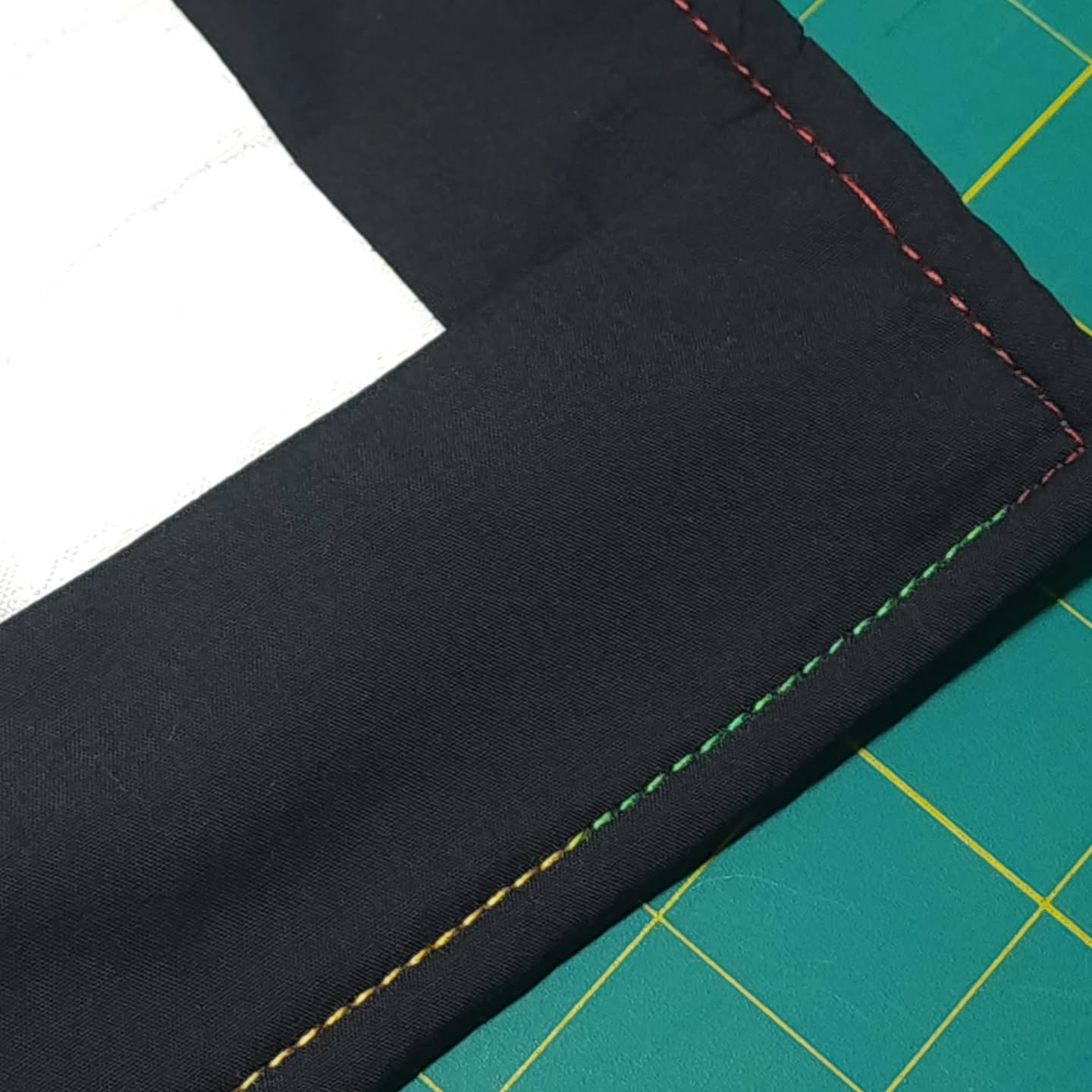 Love this rainbow topstitching thread