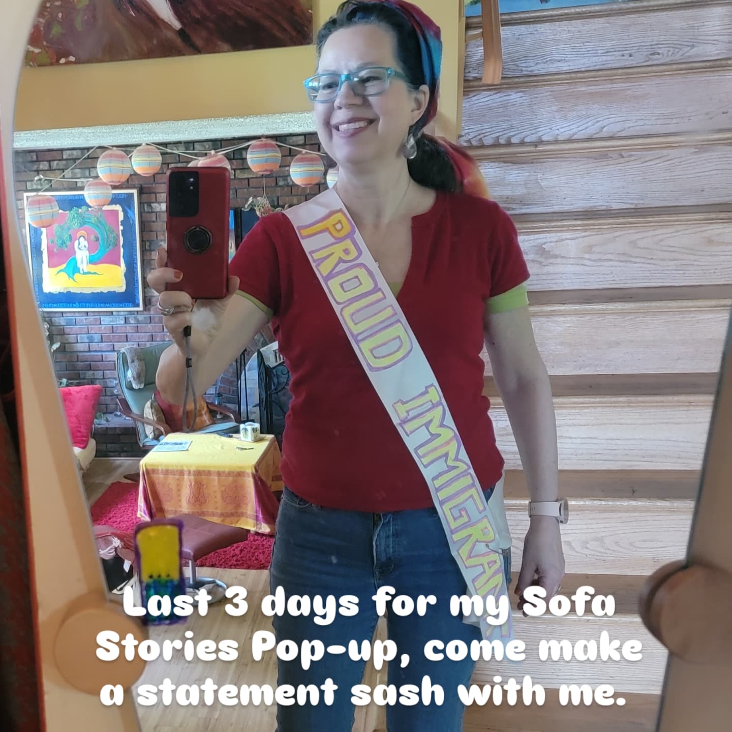 Last three day for my sofa stories pop up. This week you join me to make a statement sash. What will your sash say?