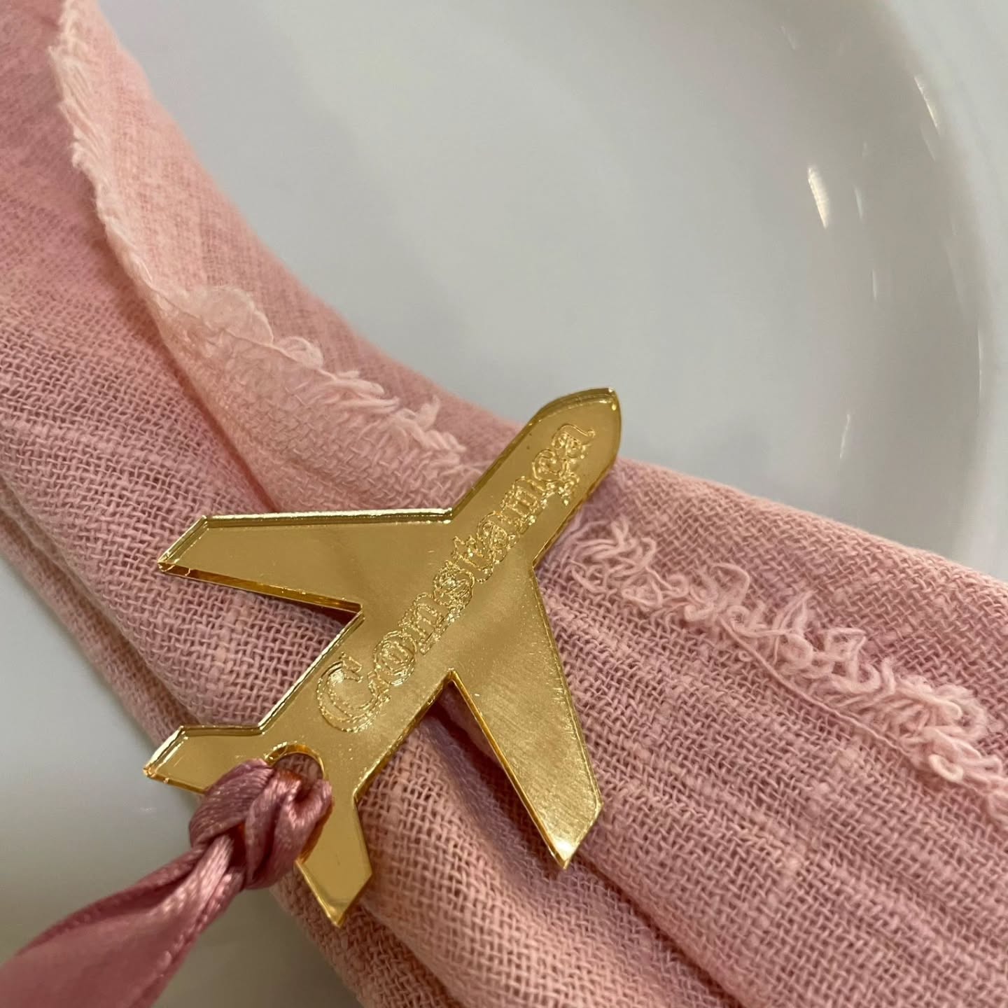 Avião acrílico marcador de lugar