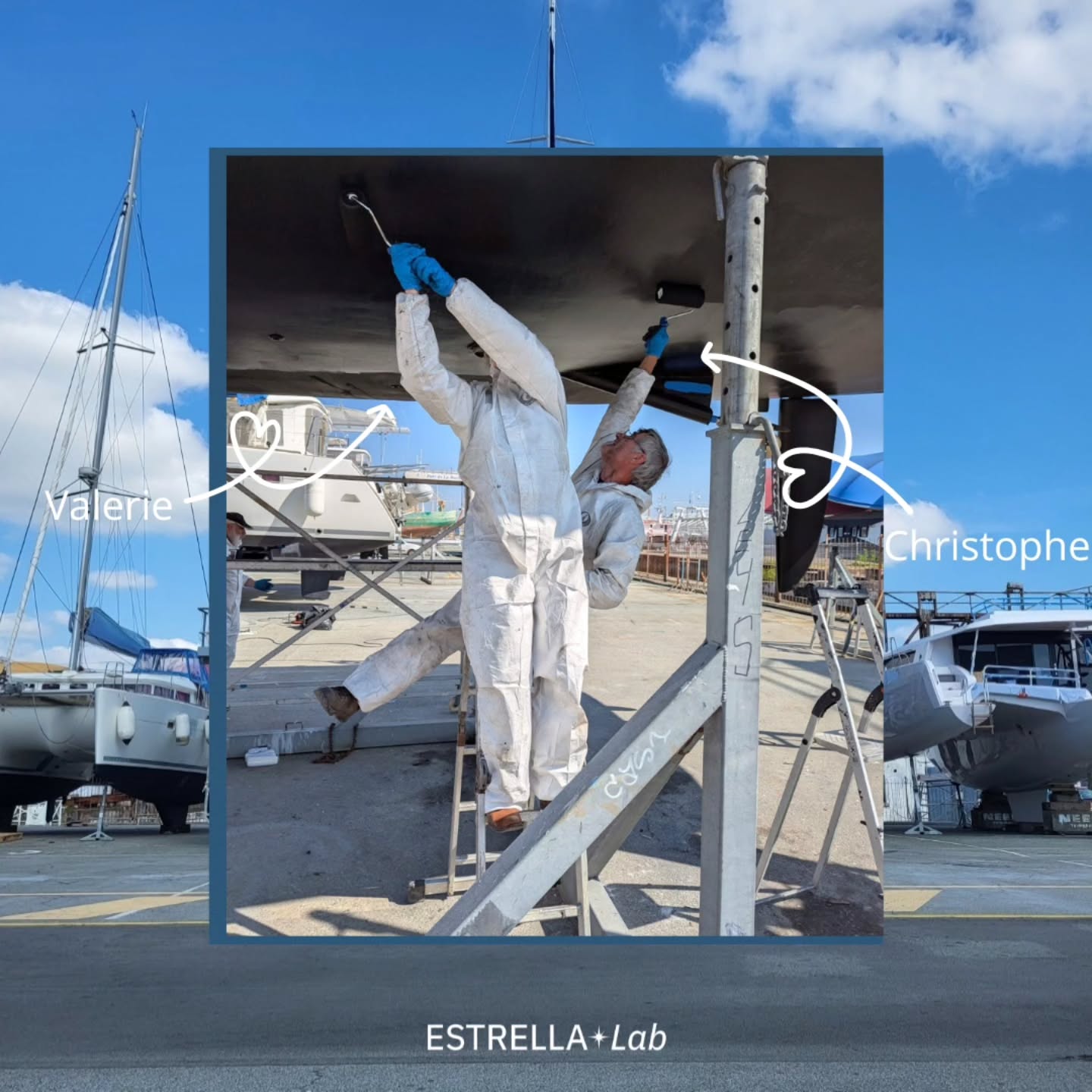 Quelle journée ! Dès 7h, nos bénévoles motivé.e.s ont terminé le ponçage de la coque ⚡
Puis, deux couches d'antifouling appliquées avec amour, et une troisième sur la quille et les safrans ! ⚓
Merci à Christophe pour le travail sur le bulbe (couche d'accroche en place) ✨
Un immense merci à tou.te.s les bénévoles pour votre énergie et votre bonne humeur et à nos partenaires @seaview_progress @nautix_paints @portlarochelle pour leur soutien précieux ! 🫶🏼
La suite demain : enduit et antifouling final !
Envie de nous rejoindre en mer bientôt ? 💙
Découvrez toutes nos prochaines navigations juste ici : https://www.estrellalab.com/naviguer-avec-nous-1
Merci à tou.te.s pour cette belle aventure humaine ! ❤️🔥