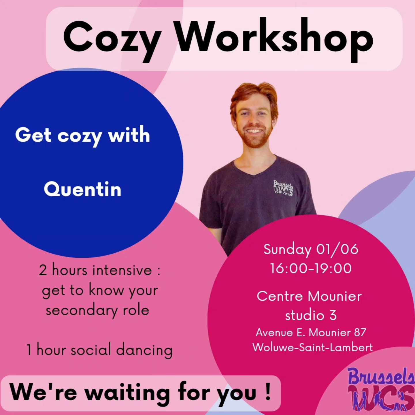 You have good knowledge of your basics in 6 and 8 counts ? You want to discover the other role ? Then this workshop is for you ! Join us for 2 hours of intensive with Quentin to explore the other role and got over your basics in a fast pace. No need for a partner, solo registration only.
PROGRAM
16:00 - 18:00 : Intensive
NOT FOR ABSOLUTE BEGINNER
18:00 - 19:00 : Social dancing
MEMBER PRICES
Intensive : 12€
NON-MEMBER PRICES
Intensive : 16€
Membership '24-'25 : 25€
Registration link in bio
#brusselswestcoastswing #brusselsdance #westcoastswing #modernswing #wcsworkshop