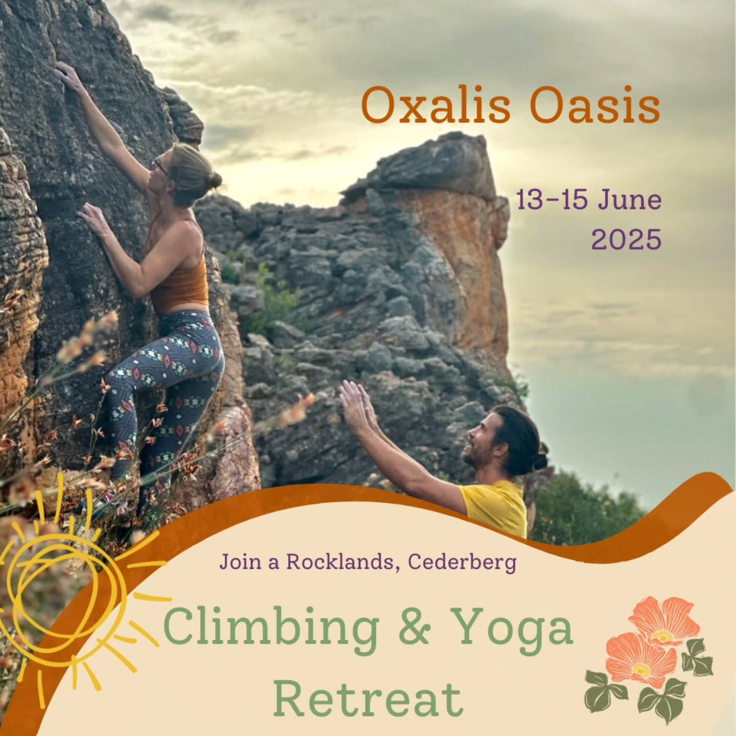 And so, the season begins!
Our first Rocklands retreat weekend of 2025 is here — and we’re kicking things off at our brand new venue! @eightdayrain
Join us 13–15 June for Oxalis Oasis: a weekend of sandstone boulders, mindful movement, and soul-nourishing connection in the heart of the Cederberg.
We’ll take care of the logistics — you just bring your shoes, your stoke, and your love for climbing.
Let’s climb, flow, and explore together.
Follow the Rocklands Weekend Retreats 🔗 link in our bio to the booking form.
#RocklandsRetreats #CederbergMagic #ClimbAndFlow #BreatheInExperiences
