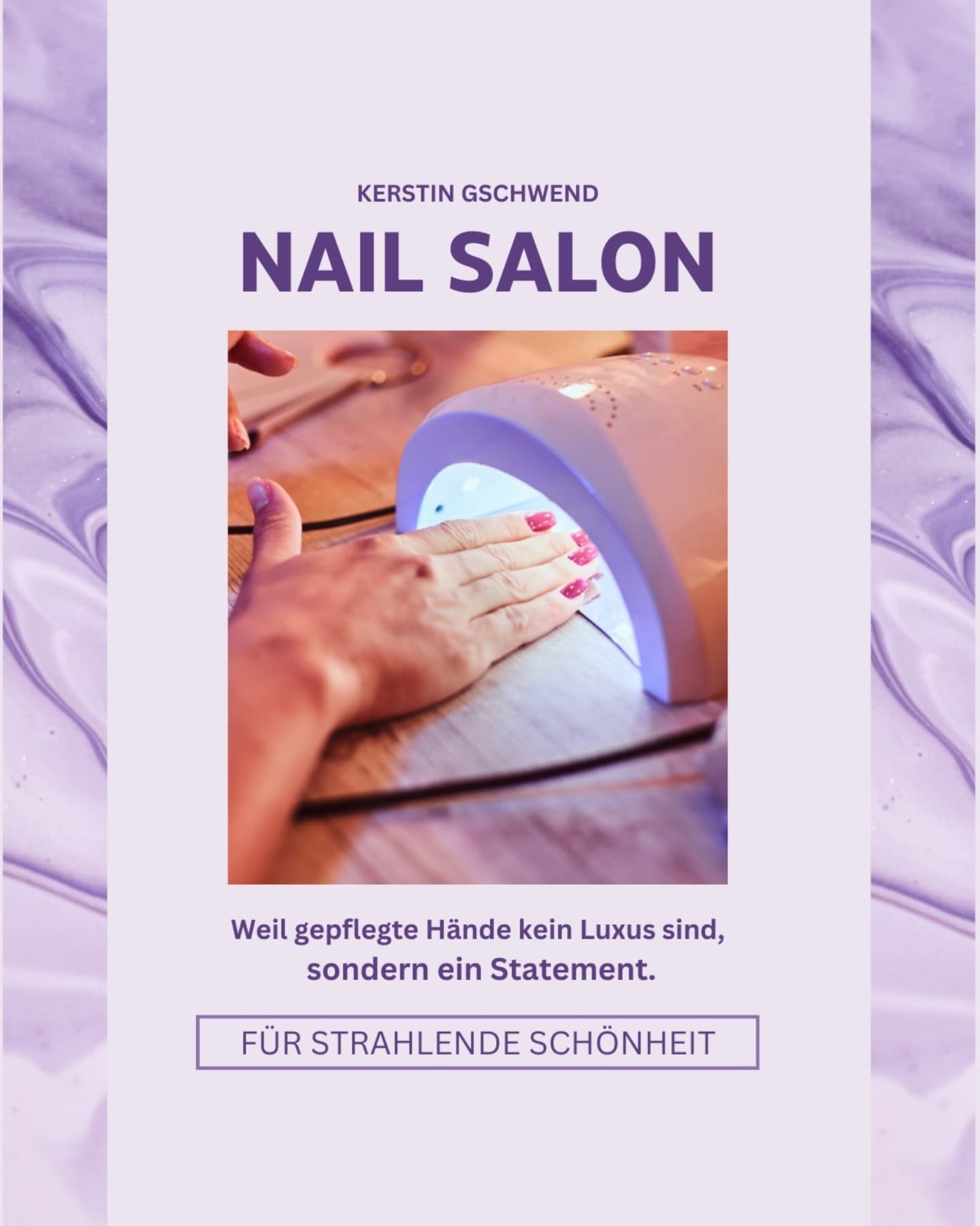 Weil gepflegte Hände kein Luxus sind, sondern ein Statement.
Seit über 20 Jahren helfe ich Frauen dabei, ihre Persönlichkeit bis in die Fingerspitzen zu zeigen – mit perfekter Form, individueller Farbberatung und einer wohltuenden Intensivmaniküre bei jeder Behandlung.
Du willst keine Nägel „von der Stange“, sondern echte Handwerkskunst mit Stil?
Dann bist du bei mir genau richtig. 💅✨
📆 Termine sind limitiert – sichere dir jetzt deinen Platz bei mir im Studio.
📲 Schreib mir direkt oder buche deinen Termin über den Link in der Bio!
👇🏼 Erzähl mir in den Kommentaren:
Welche Farbe trägst du am liebsten auf den Nägeln? 💬