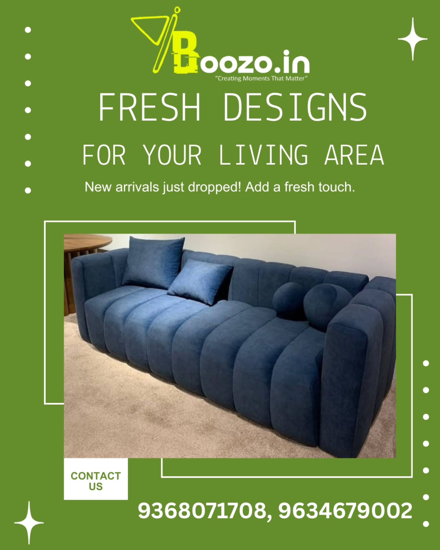 Fresh Designs, for your Living Room.
#sofa #designersofa #luxurysofa #sofawala
#sofarepair #couch #interiordesign #customisedsofa #affordablesofa #sofaoncall #décor #sofaindelhincr #boozo