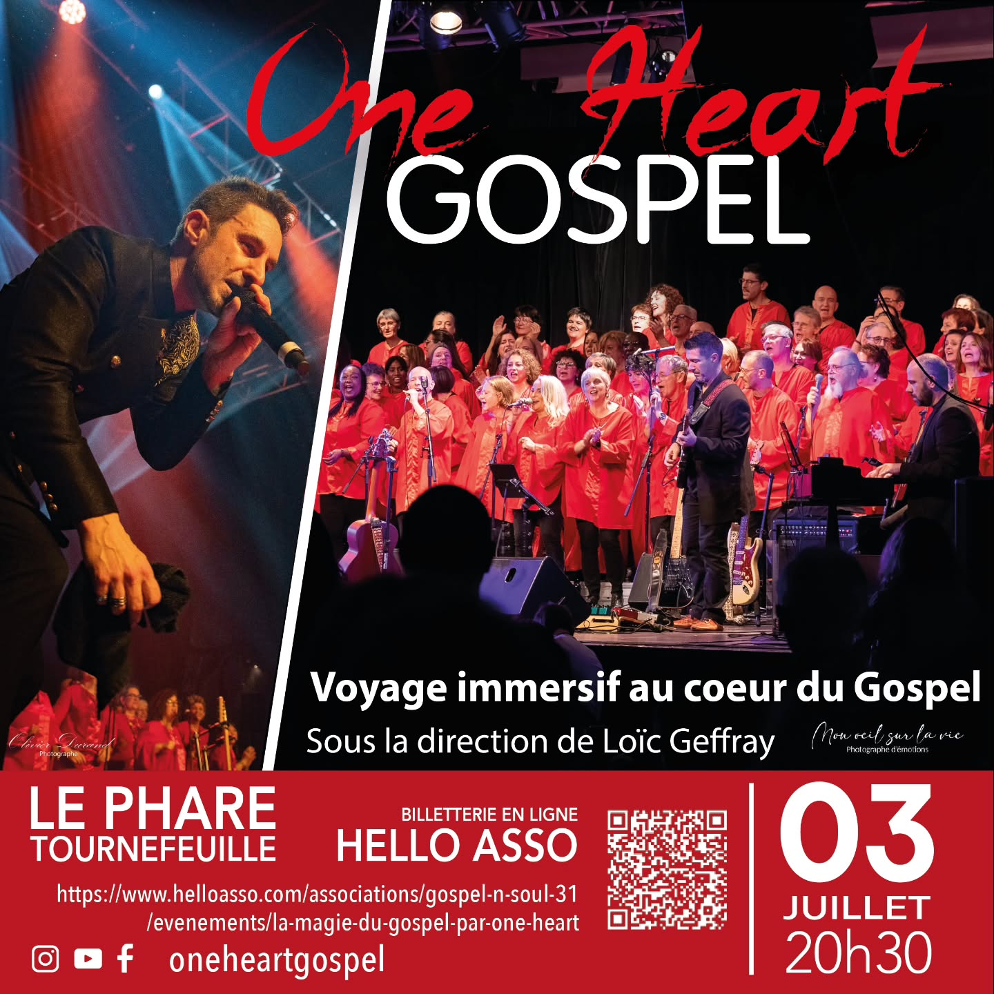 🎤✨ ONE HEART GOSPEL EN CONCERT ! ✨🎤
Préparez-vous à vivre une expérience immersive au cœur du Gospel, portée par l'énergie et la passion de plus de 60 choristes 🔥
Sous la direction de Loïc Geffray, ce spectacle promet de vibrer fort dans les cœurs et dans les voix 🙌
📍 Le Phare - Tournefeuille
🗓 Jeudi 03 juillet
🕣 20h30
🎟 Billetterie 👉 lien dans la bio ou via Hello Asso
📲 Scannez le QR Code sur l'affiche pour réserver vos places !
🎶 Ne manquez pas ce rendez-vous musical unique ! Venez chanter, vibrer et partager 💫
#oneheartgospel #gospel #musique #chants #Tournefeuille #Toulouse #Occitanie #HauteGaronne #concert #loicgeffray #livegospel