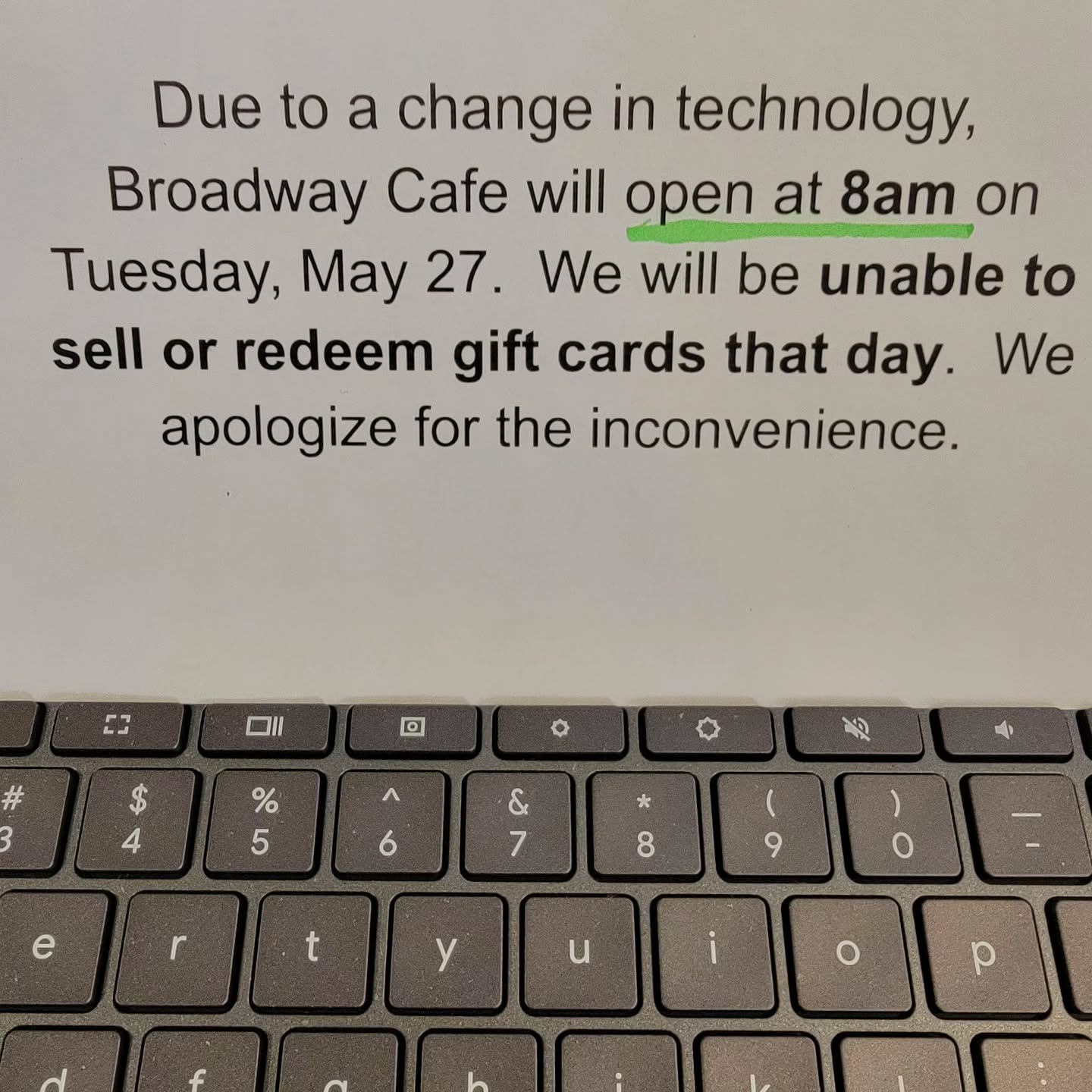 Memorial Day Hours & Later Opening on Tuesday:
Monday the Cafe will be open 7 am to 8 pm.
Tuesday, we will open at 8 am to install our new register system.
The Roasting spot will be closed on Memorial Day.