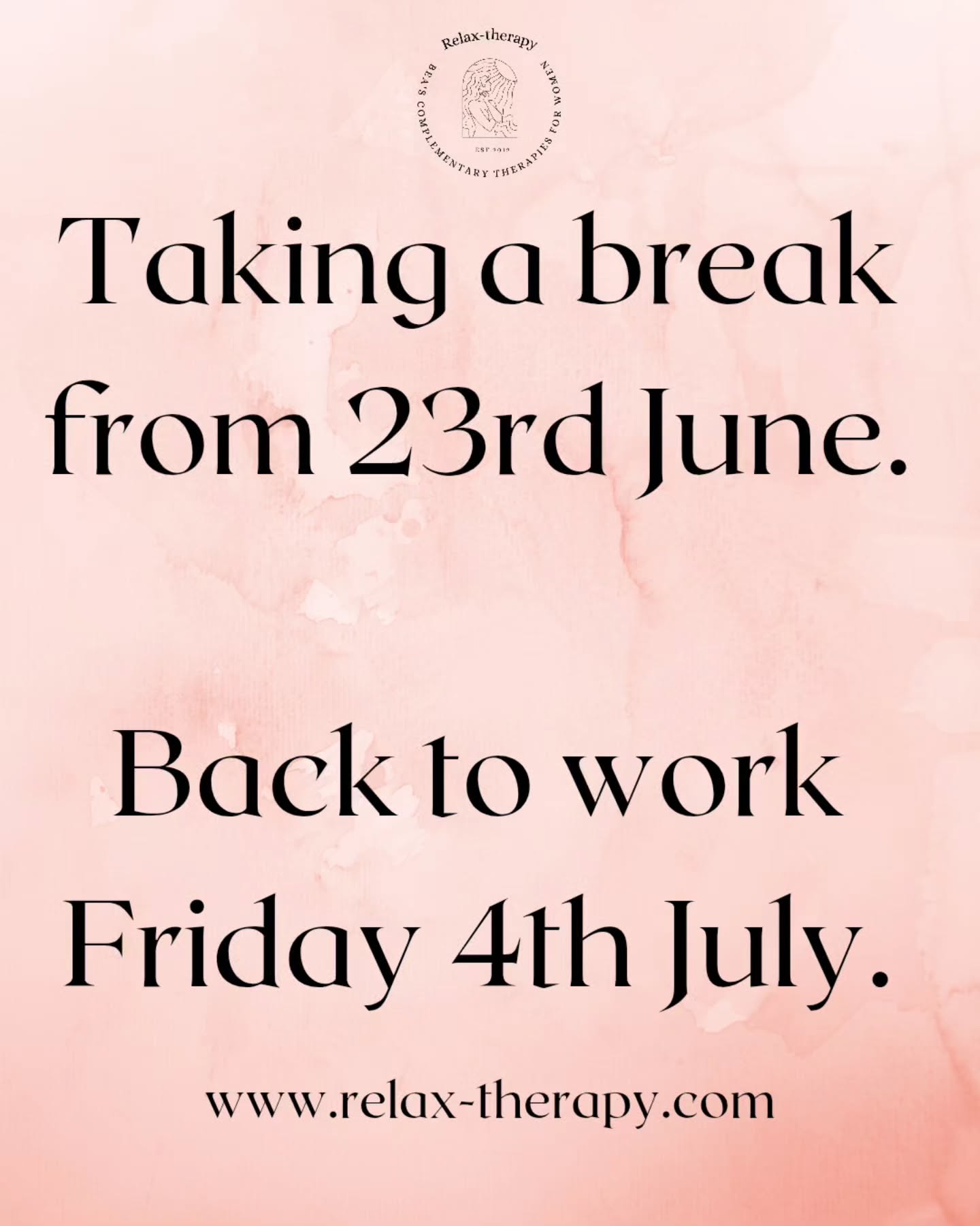 I'm taking some time off! 🌞 Please use our online booking system and app for massage, reflexology, and pregnancy massage appointments. #break #summerbreak #massage #reflexology #pregnancymassage #baby #purley