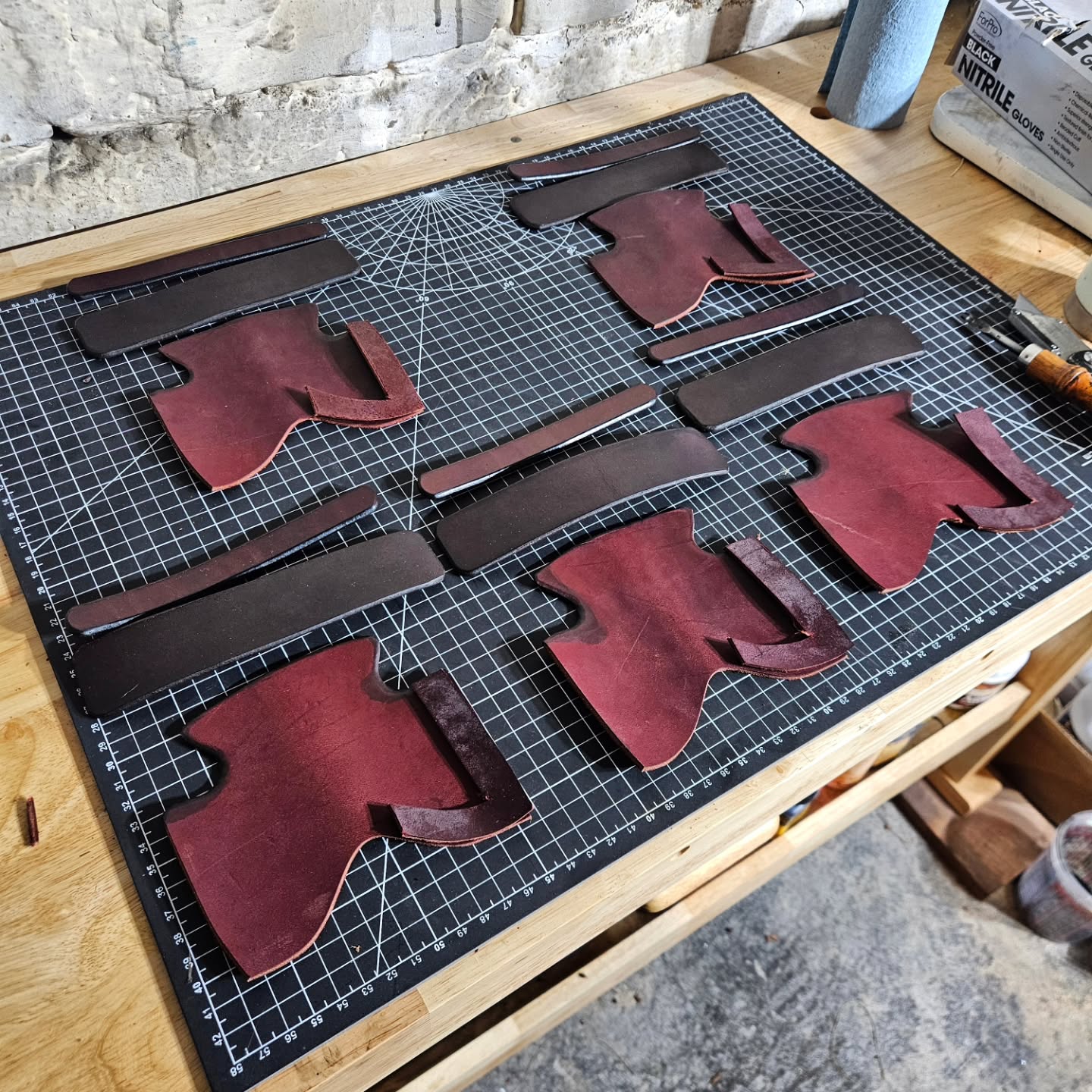 Working on some sheathes today. These ones have been in the works for a while.