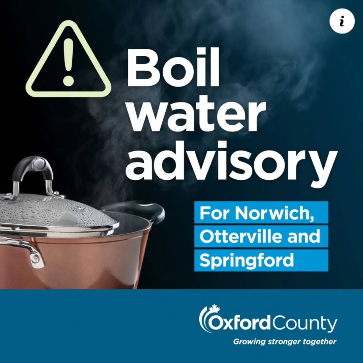 Please go to the County website for more information. If any resident requires drinking water please contact our Woodstock's Water Shop at 519-290-5678 for more information.