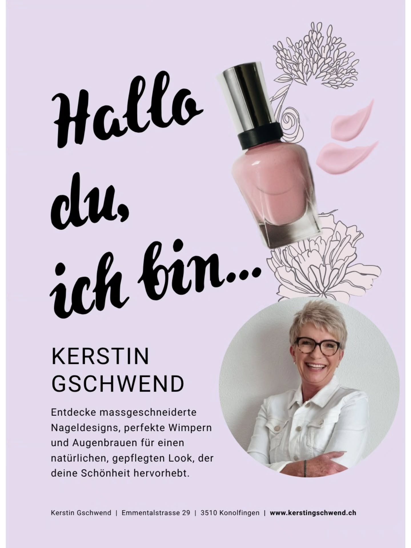 ✨ Luxuspflege, die man sieht – und spürt. ✨
Du verdienst mehr als nur „irgendeine“ Maniküre.
Bei Kerstin Gschwend in Konolfingen erlebst du exklusive Beauty-Treatments auf höchstem Niveau:
💅 Hochwertige Gellack-Maniküre
🇷🇺 Präzise Russische Manicure
👁️ Wimpern & Augenbrauen färben – perfekt abgestimmt auf deinen Typ
📍 Für Frauen, die Qualität und Stil zu schätzen wissen – und sich nur das Beste gönnen.
💬 Schreib mir jetzt direkt eine Nachricht und sichere dir deinen Beauty-Termin – mein aktuelles Angebot gilt nur für kurze Zeit!
#BeautyKonolfingen #KerstinGschwend #LuxusManiküre #HighEndBeauty #WimpernFärben #RussischeManicure #Gellack #NageldesignSchweiz #SelbstbewusstSchön #eleganzinjedemalter