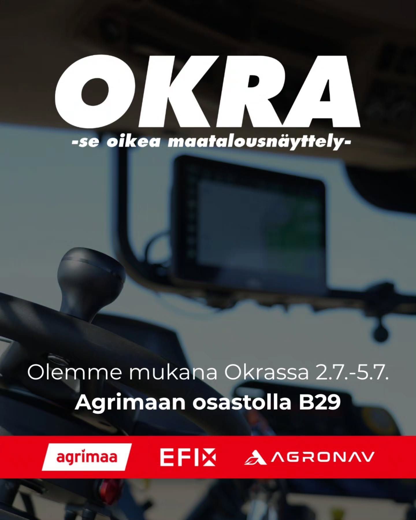 🚜 Nähdään Okrassa 2.–5.7.!
Tervetuloa Agrimaan osastolle B29, missä Agronavin Mikko, Jaakko ja Tuomas esittelevät tekniikkaa, joka tekee työstäsi tehokkaampaa! 🔧🌾
Okrassa ensiesittelyssä odotetut uutuudet, joita kannattaa tulla katsomaan:
🔹 EFIX SMV – jälkiasenteinen hydraulinen ohjausventtiili, joka mahdollistaa automaattoohjauksen ilman ohjauspyörän vaihtamista. Venttiili reagoi nopeasti ja täsmällisesti automaattiohjauksen komentoihin – vakaata suorituskykyä kaikissa pelto-olosuhteissa. Yhteensopiva sekä avoimen että suljetun hydraulipiirin kanssa!
🔹 EFIX Spray X – älykäs ruiskunohjausratkaisu jopa 13 sähkölohkolle. Hallitsee sekä lohkot että levitysmäärän automaattisesti. Saatavilla myös jälkiasennettavalla sähkölohkopaketilla – edullinen ratkaisu tarkkaan kasvinsuojeluun.
👋 Tervetuloa tutustumaan, kysymään ja keskustelemaan – nähdään Okrassa!
#efix #efixag #agrimaa #agronav #okra2025 #maatalousnäyttely #automaattiohjaus #ruiskunohjaus #hydrauliikka
