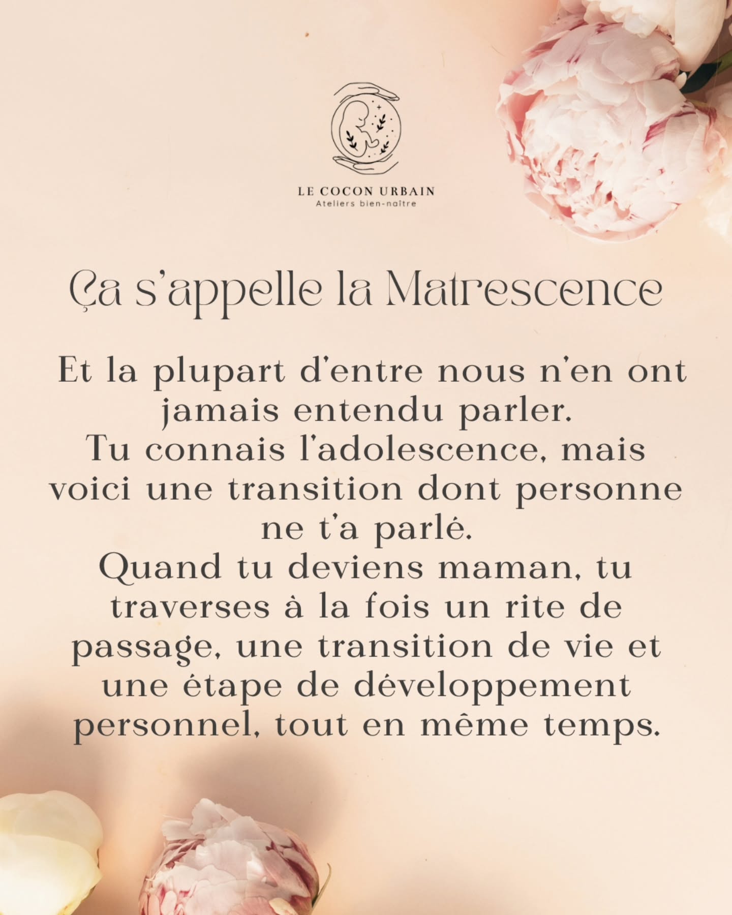 On ne naît pas mère,
on le devient.
Doucement, douloureusement,
intensément.
C’est la matrescence.
Un passage. Une métamorphose.
Un nouveau souffle. 🌿
#matrescence #naissancedunemere #postpartum #transformationmaternelle #lecoeurdesmamans #maternite #maman