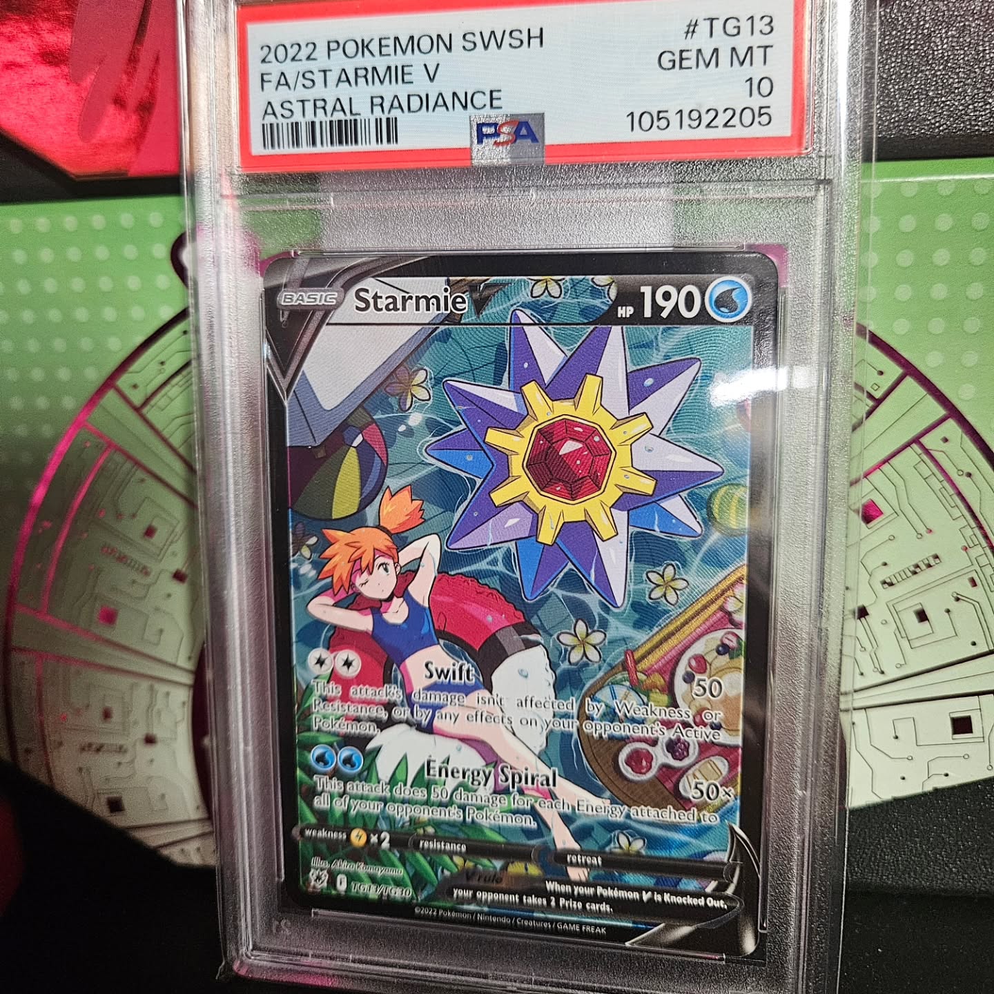 Good Pokemorning! It's the fifth and final day of Mystic Misty Vacation! Here we've got my favorite card from all of SWSH, I think this is a huge sleeper card and will explode in value over the next few years. What do you think?
.
.
.
.
.
.
#Misty #pokemorning #pokemon #pokemoncards #pokemontcg #tradingcards #tradingcardgames #tradingcard #psacard #psaslab #psa10