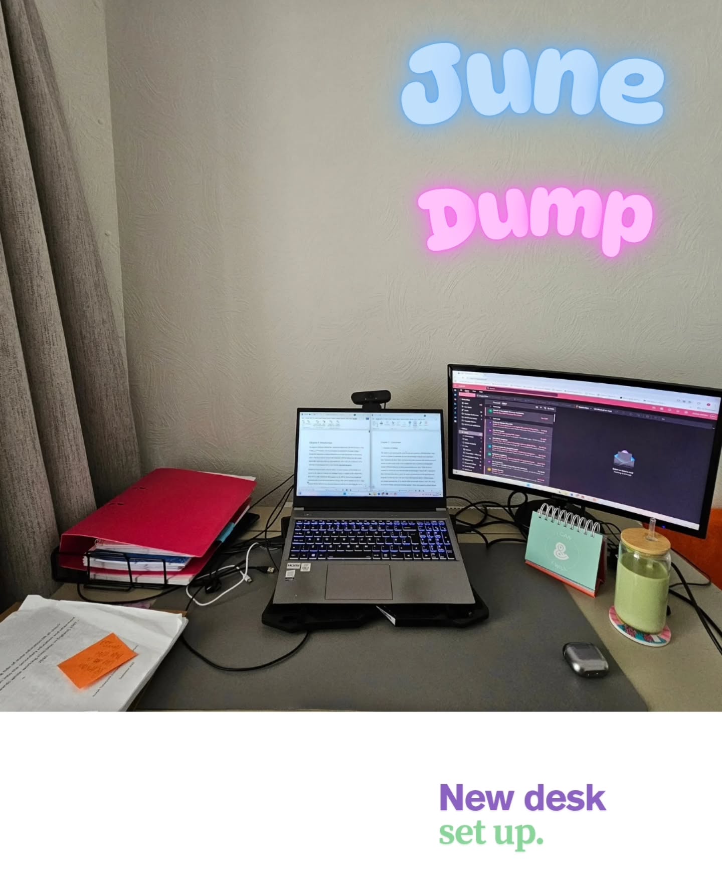 June was an interesting month.
It felt as though I wasn't progressing much with my PhD because everyday had the same structure- review the edits that needed to be made, make the edits and end up stressing because I was under my new word count aim 🥲
It was only at the end of last week somethings became clearer, new chapter structure (again!) and reworking the structure of certain chapters.
There wasn't much time for fun in June but I know there's time in July and August✨️