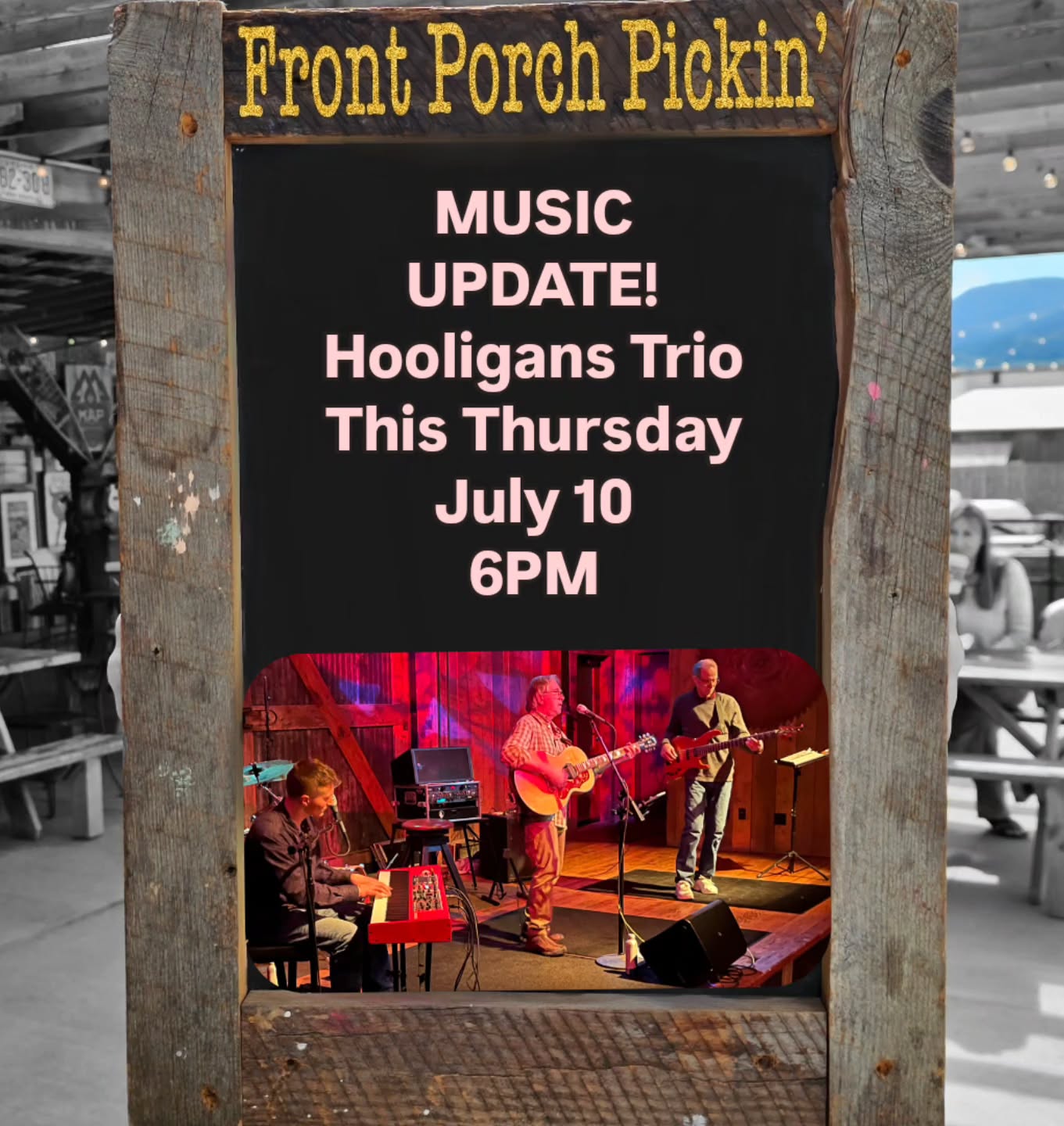 Last minute update to the music schedule! The HOOLIGAN Trio is coming to the Front Porch for some funky jams this Thursday! 7/10. Starts at 6P.
🎸🎹
#livemusic #frontporchpickin #bbqshack #montana