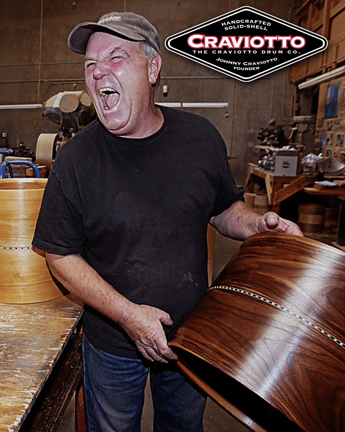 Today marks 9 years since Johnny Craviotto left us, and while he may be gone, his legacy lives on:
The master builders on the Craviotto team continue to produce the finest solid shell drums in the world.
Johnny lives on through their hard work.
