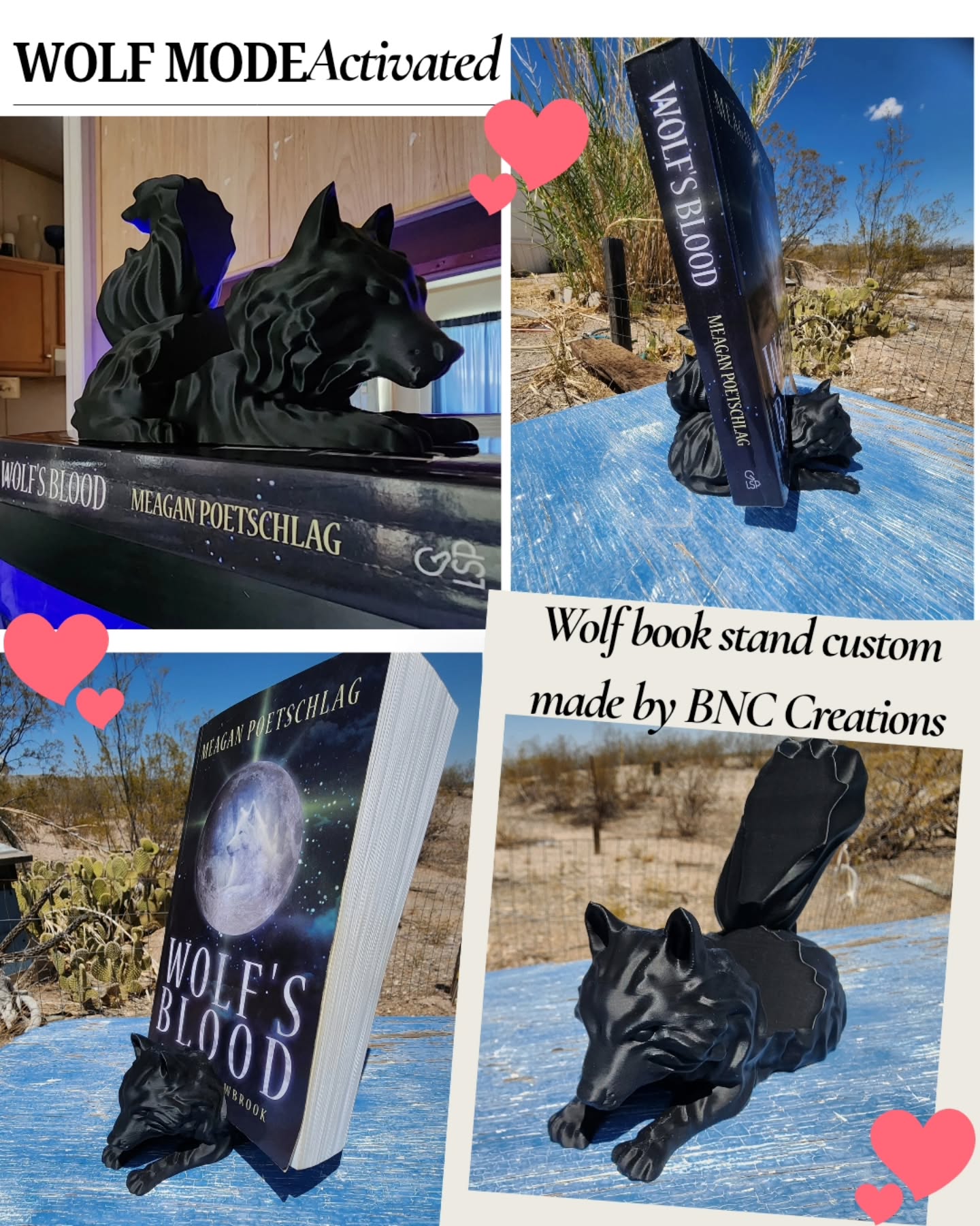 Wolf mode activated🐺
If anyone knows me, they know how much I love dragons. But I am also crazy about wolves.
I have some cool dragon merch and book displays, but I needed something different for my werewolf book. @creationsbnc came up with this amazing custom made design for me. It is a howling good display. And now you can get one also, just visit @creationsbnc etsy store.
Dont want a wolf, there are tons of other cool bookish merch.
For a while now my book Wolf's Blood has been on the sidelines when it comes to me personally. Honestly it is just hard marketing as an indie. Its a wonderful story I wrote while pregnant with my now 12 yr old daughter (wow it has been a long time. How time flies).
It never had my full focus since I always seem to narrow my sights on dragons, but I also love wolves and preserving their habitats in the wild. Wolf's Blood is my attempt at bringing light to wildlife conservation in a fun shape shifter kind if way.
Check it out on Amazon!
#wolf #wolfshifter #wolfbook #bookdisplay #3dprinted #custom #ilovewolves #wolflover #indieauthor #werewolfnovel