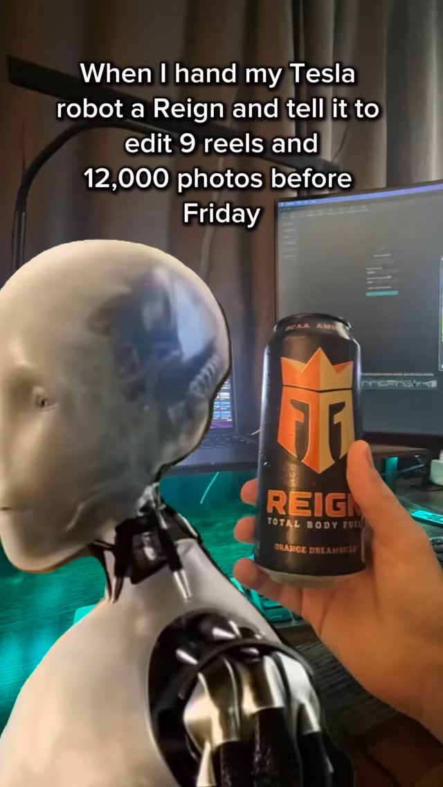 I gave him these task on a Thursday.
CHUG THAT REIGN AND GET TO WORK
#georgia #atlanta #fyp #trending #georgiaphotography #northgeorgia #fall #georgiavideographer #meme #photographymeme #editing #videoediting #tesla #teslarobot #funny #energydrink #reign #reignenergydrink #monster #monsterenergy #redbull #caffeine