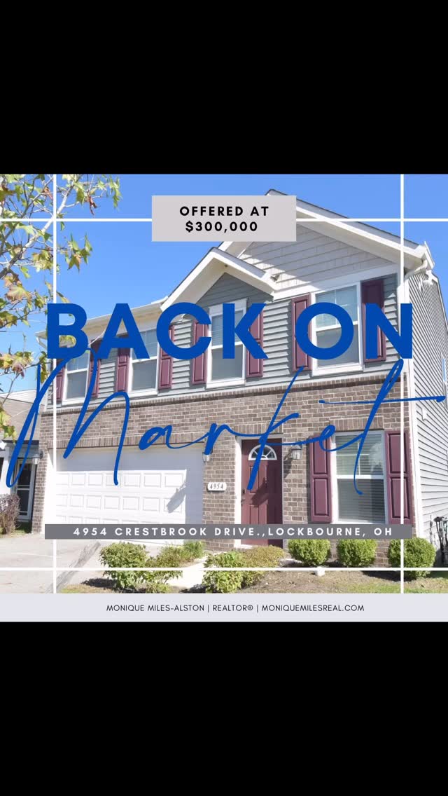 🚨🚨BACK ON MARKET!! 🚨🚨
4954 CRESTBROOK DRIVE, LOCKBOURNE, OH
The Buyer’s couldn’t close so this is your chance at this beautiful home. ONLY 4 YEARS OLD 🏡!!
This is home is MOVE- IN READY 🚛.
💵$300,000
🛏 3 Bedroom
🛀🏼 2.5 Full Baths
🍽 Eat-In Kitchen
🛋Loft, Rec Room, Great Room
📍Sweetwater - Lockbourne, OH
👷♀️BUILT IN 2020
🗓️SCHEDULE YOUR SHOWING TODAY!!
Call me TODAY for a showing 📲 614.935.6618